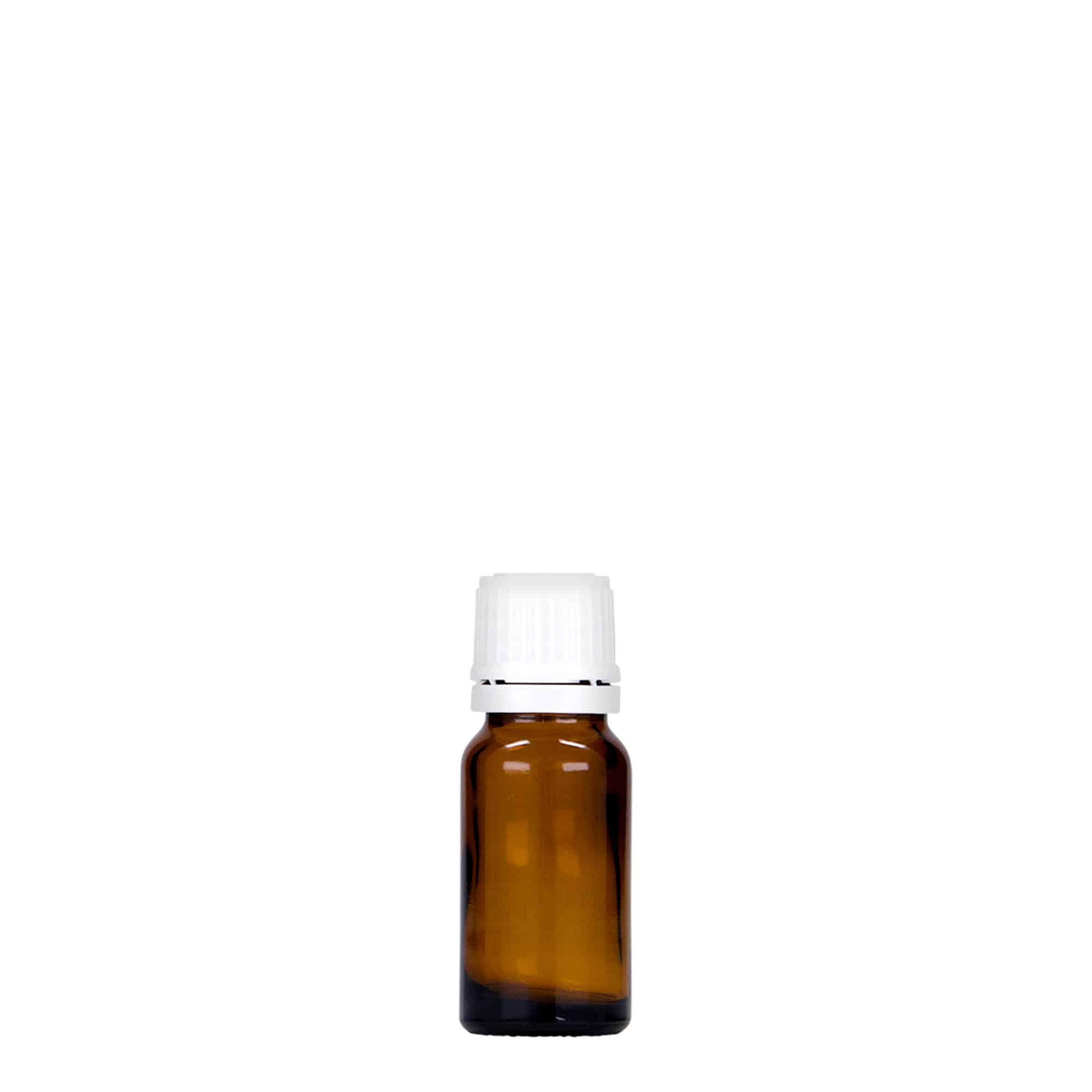10 ml zāļu pudelīte, stikla, brūna, aizdare: DIN 18