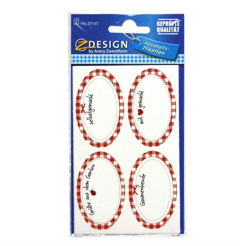 Zweckform etiķetes „Pašdarināts”, ovālas, papīrs, daudzkrāsainas