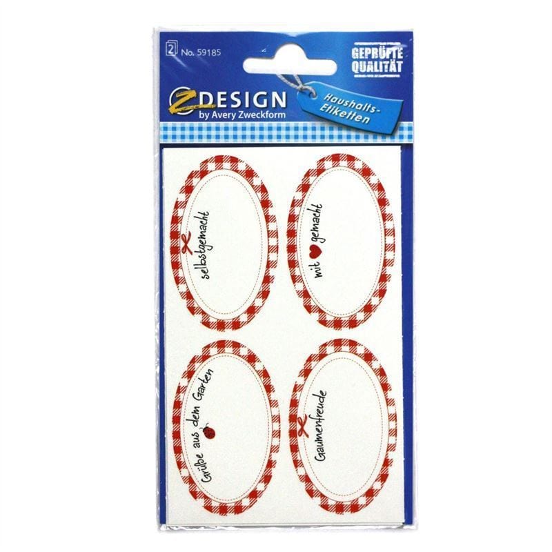 Zweckform etiķetes „Pašdarināts”, ovālas, papīrs, daudzkrāsainas