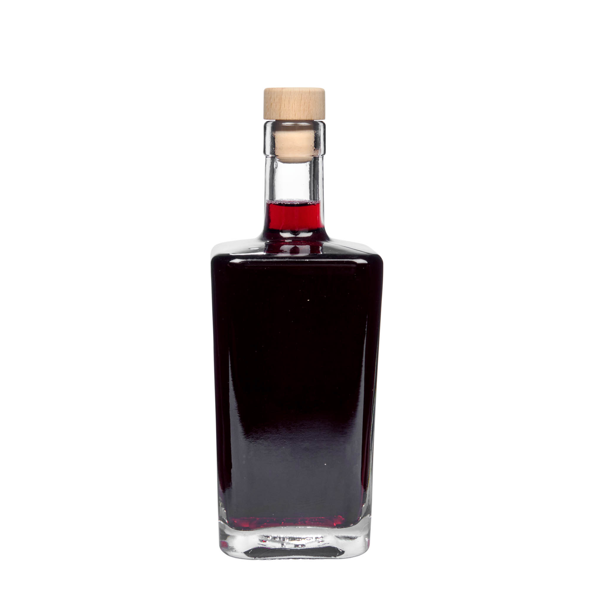 500 ml stikla pudele 'Noel', kvadrātveida, atvere: korķis