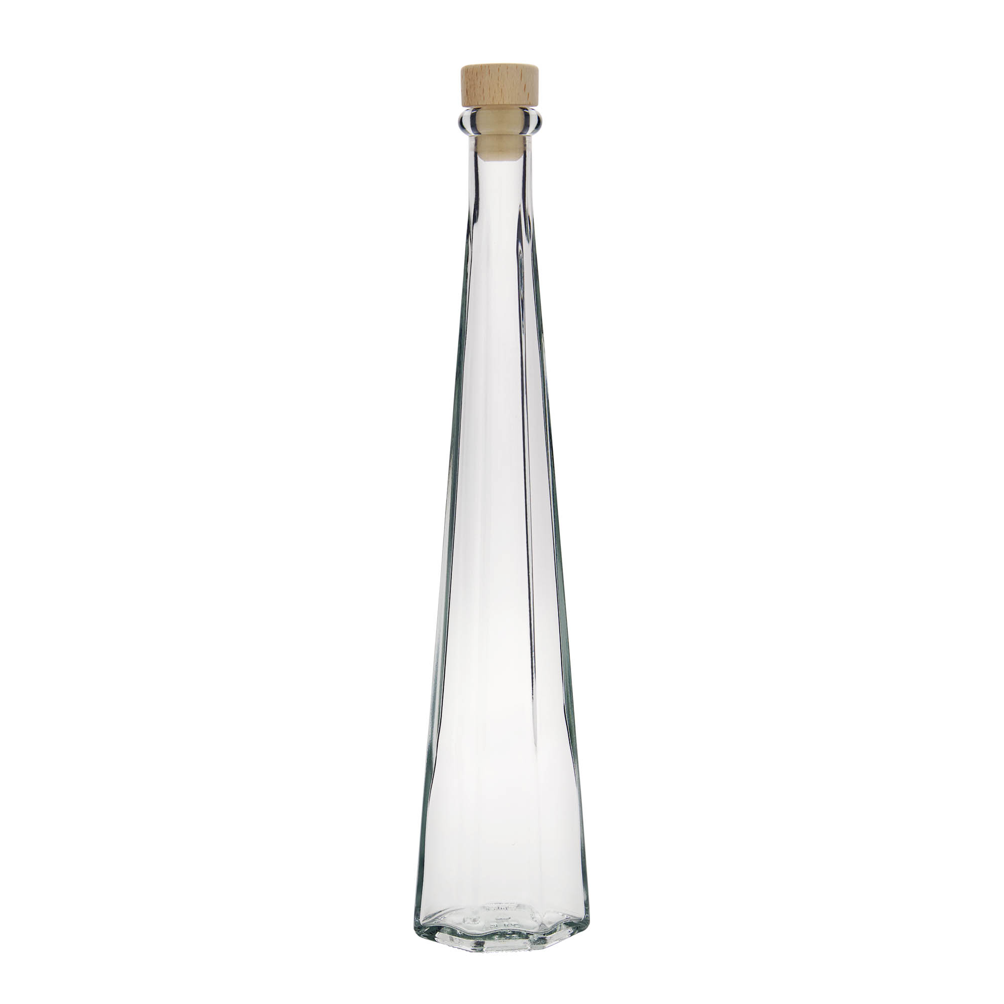200 ml stikla pudele 'Dama Sexta', sešstūraina, atvere: korķis
