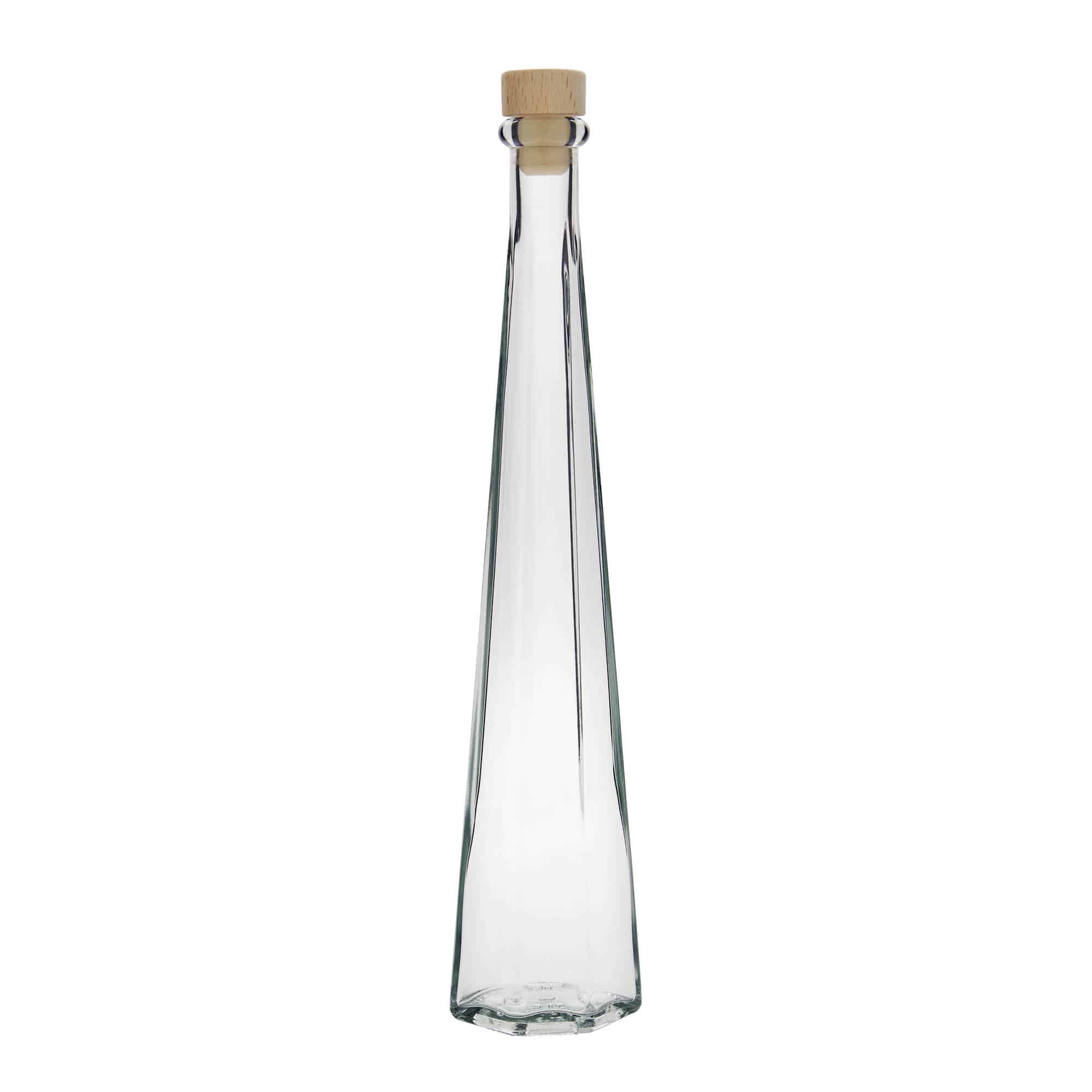 200 ml stikla pudele 'Dama Sexta', sešstūraina, atvere: korķis