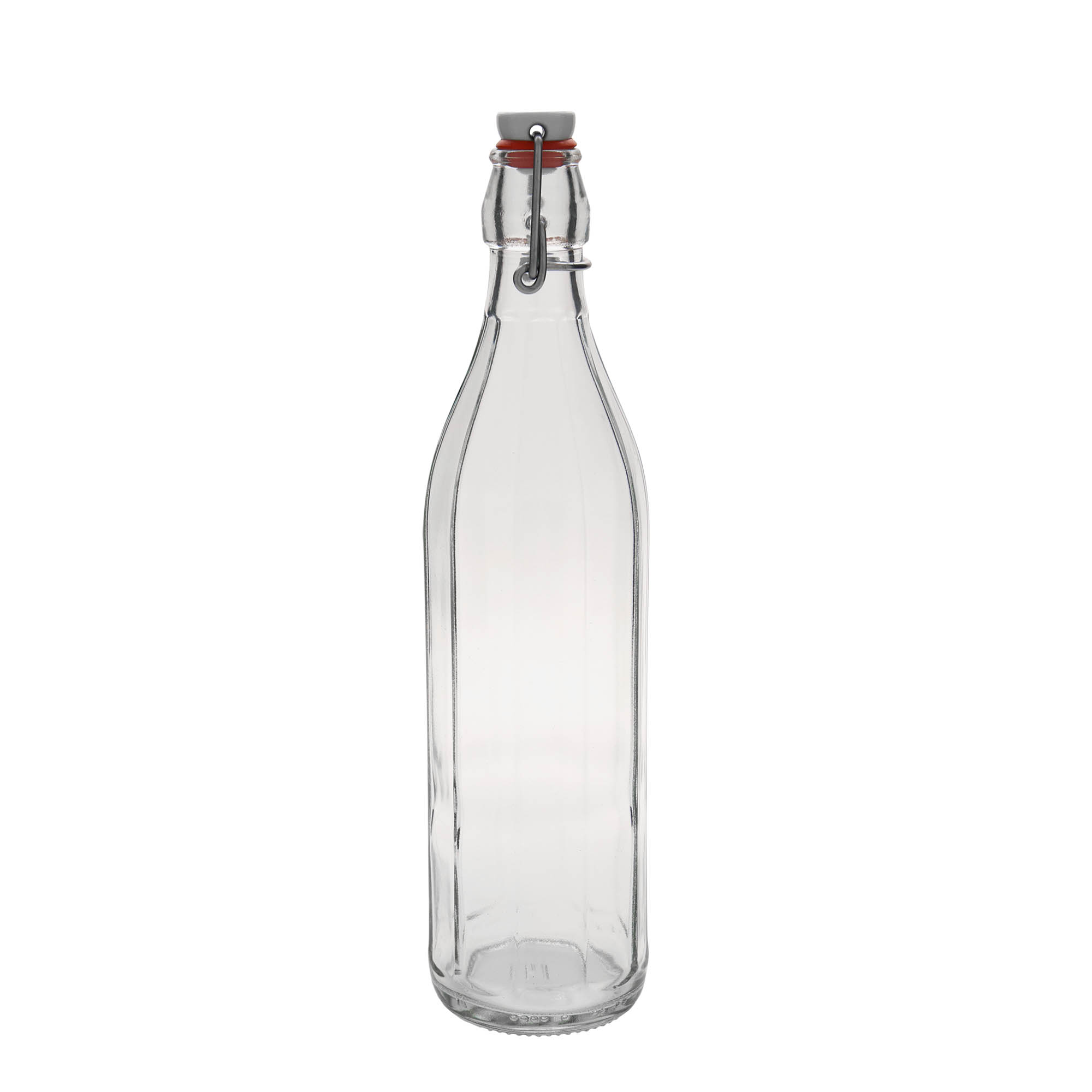 750 ml stikla pudele 'Bravo', desmitstūraina, atvere: aizslēgšanas skava 750 ml stikla pudele 'Bravo', desmitstūraina, atvere: aizslēgšanas skava