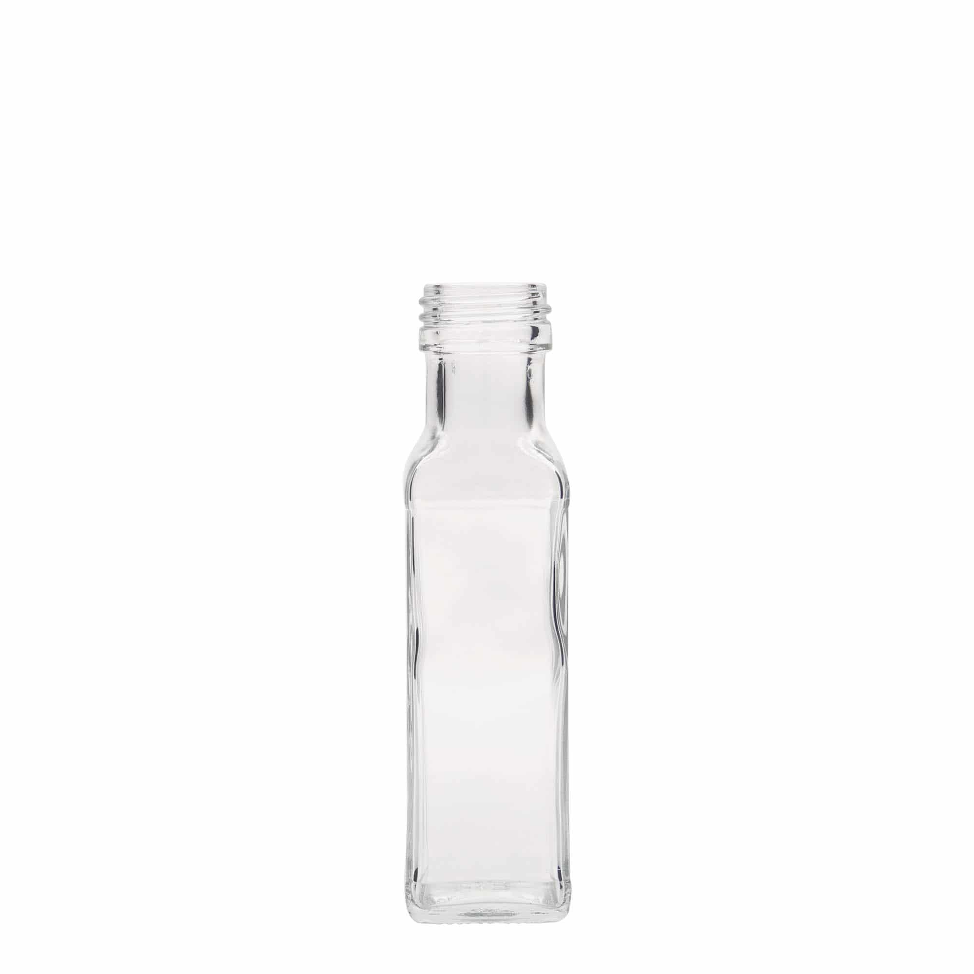 100 ml stikla pudele 'Marasca', kvadrātiska, aizdare: PP 31,5 100 ml stikla pudele 'Marasca', kvadrātiska, aizdare: PP 31,5