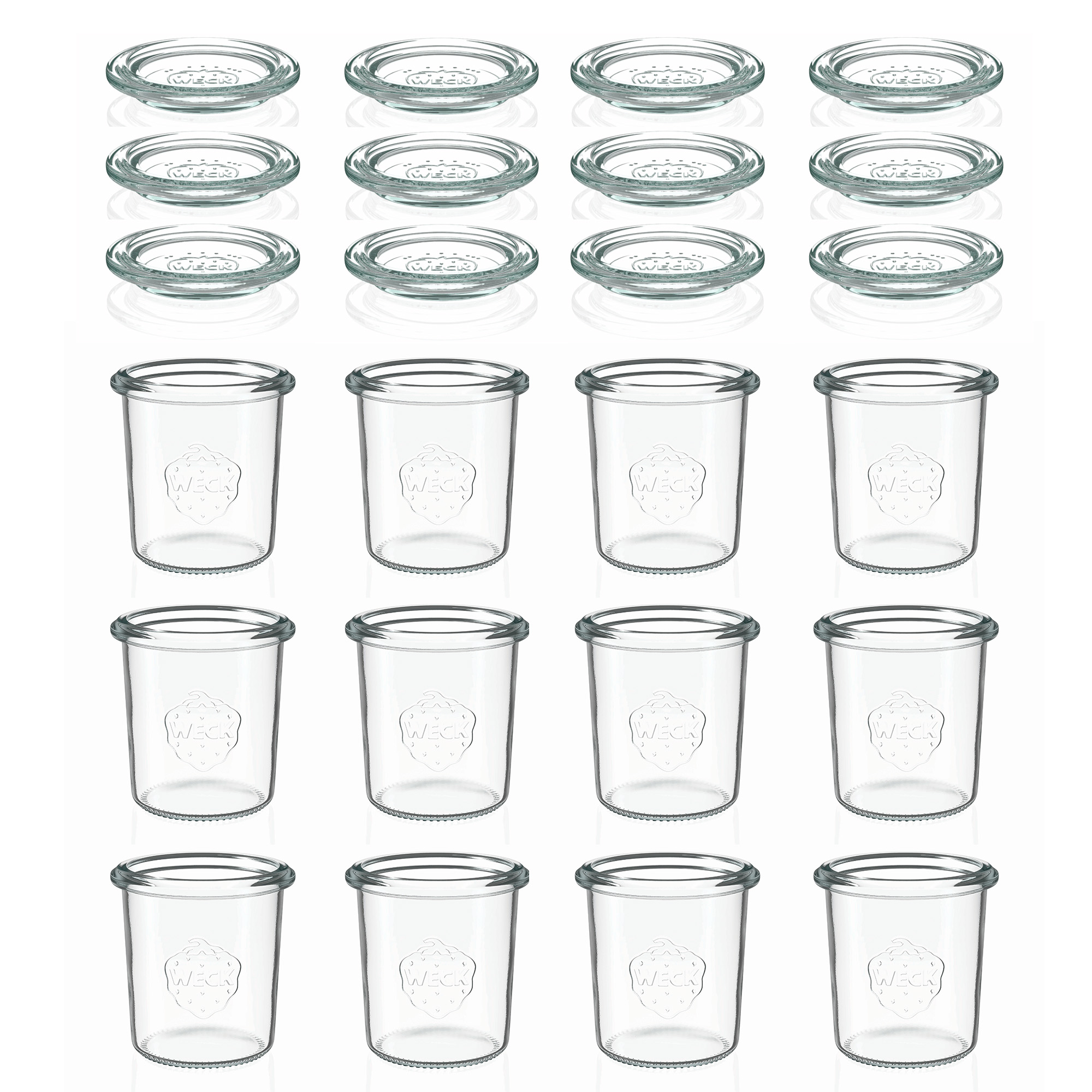 12x 160 ml WECK krituma burka ar stikla vāciņu RR 60