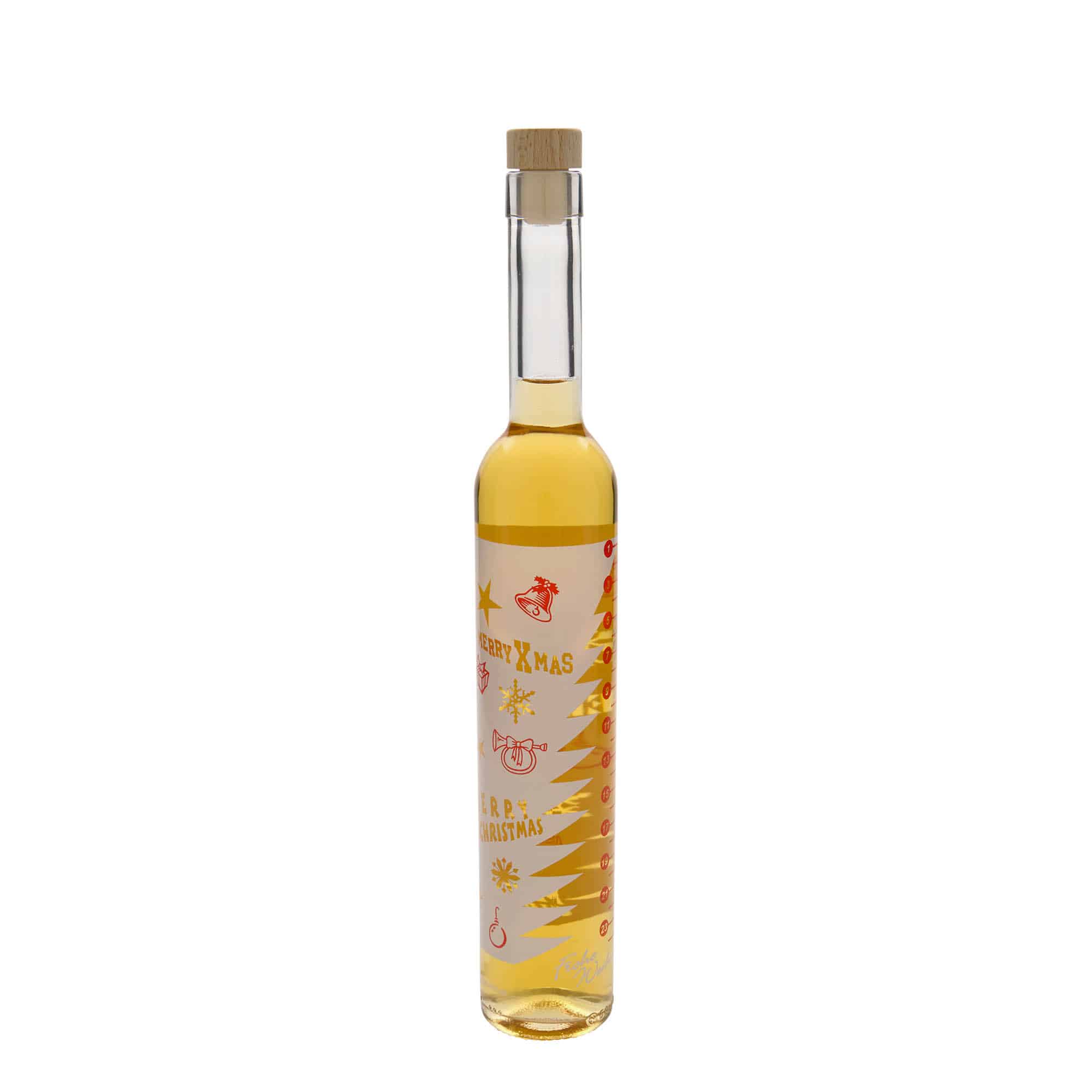 500 ml stikla pudele 'Maximo' ar apdruku 'Adventes kalendārs', aizdare: korķis