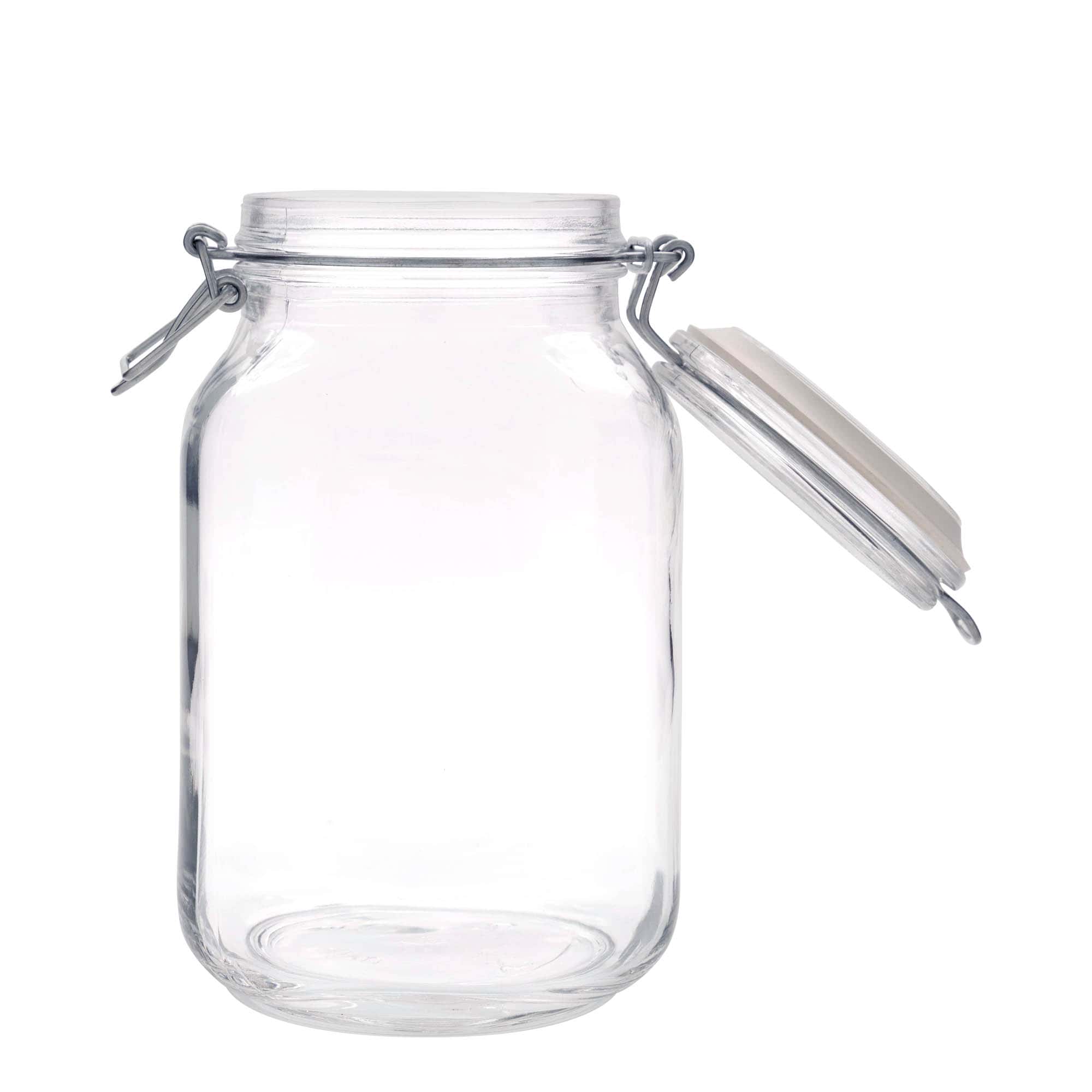 2.000 ml stiklaina burka ar metāla aizdari 'Fido', kvadrātveida, atvere: metāla aizdare ar stiepli 2.000 ml stiklaina burka ar metāla aizdari 'Fido', kvadrātveida, atvere: metāla aizdare ar stiepli