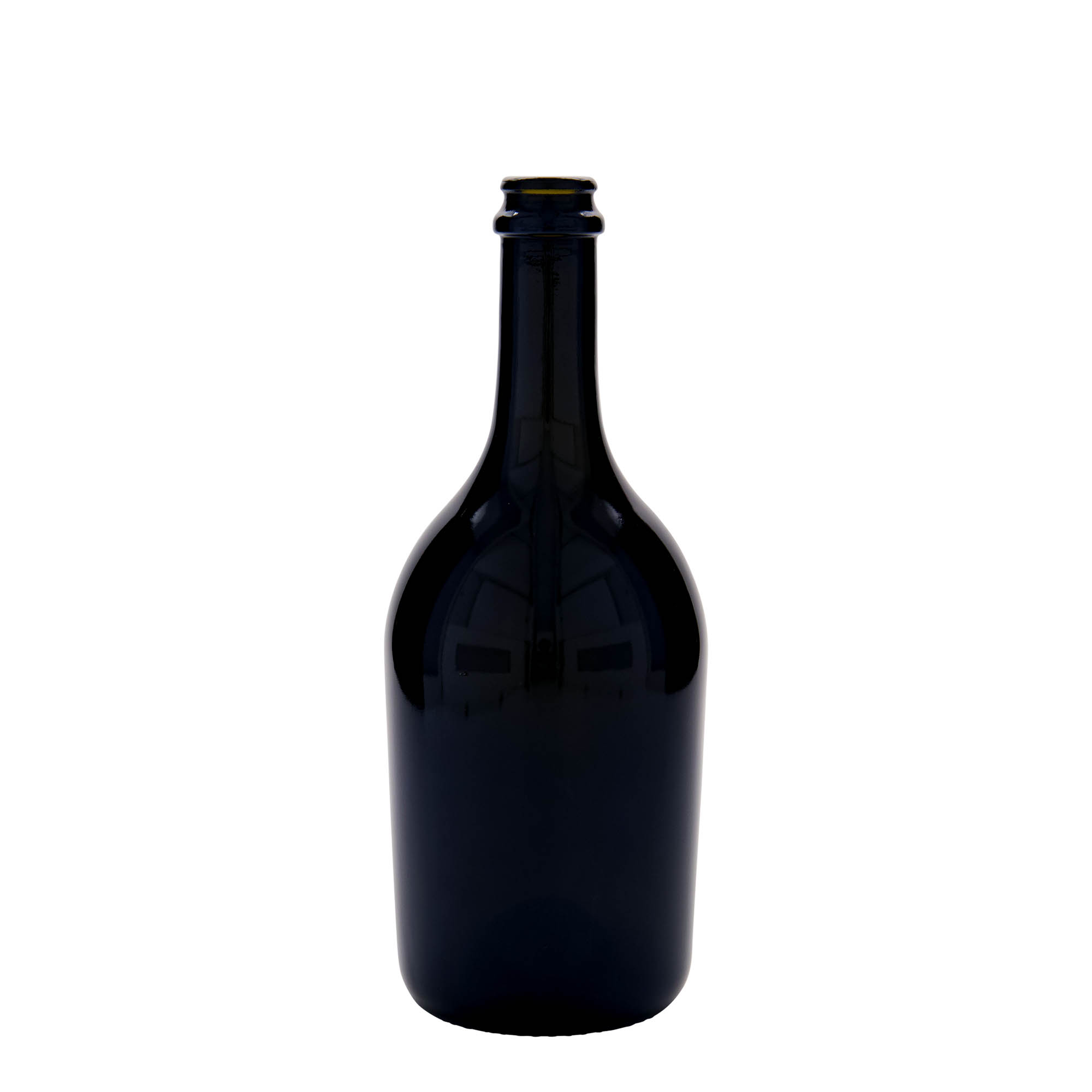 750 ml alus/šampanieša pudele 'Butterfly', stikls, antīkzaļš, atvere: kronkorkis