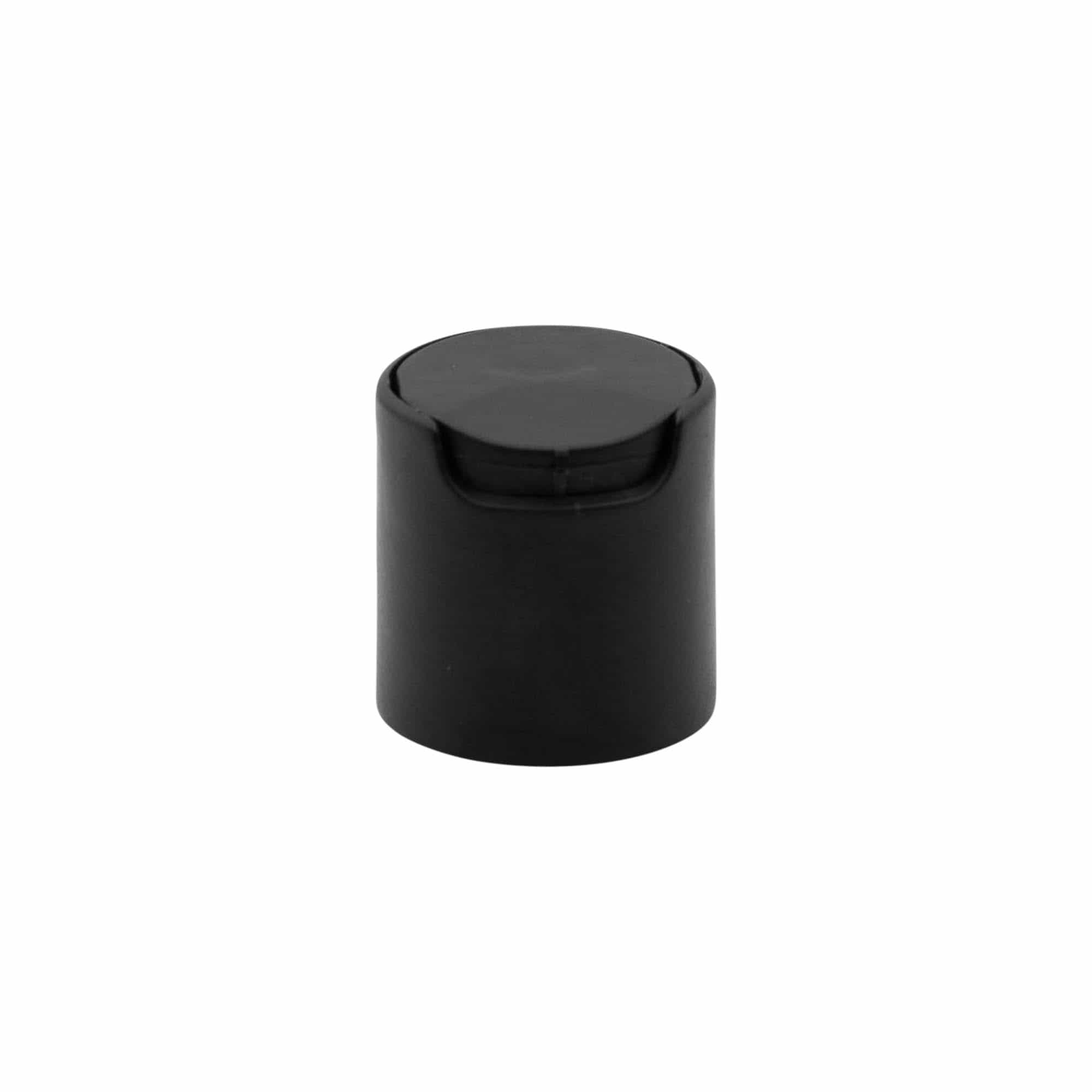 Skrūvējams vāciņš Disc Top, PP plastmasa, melns, priekš atveres: 24/410