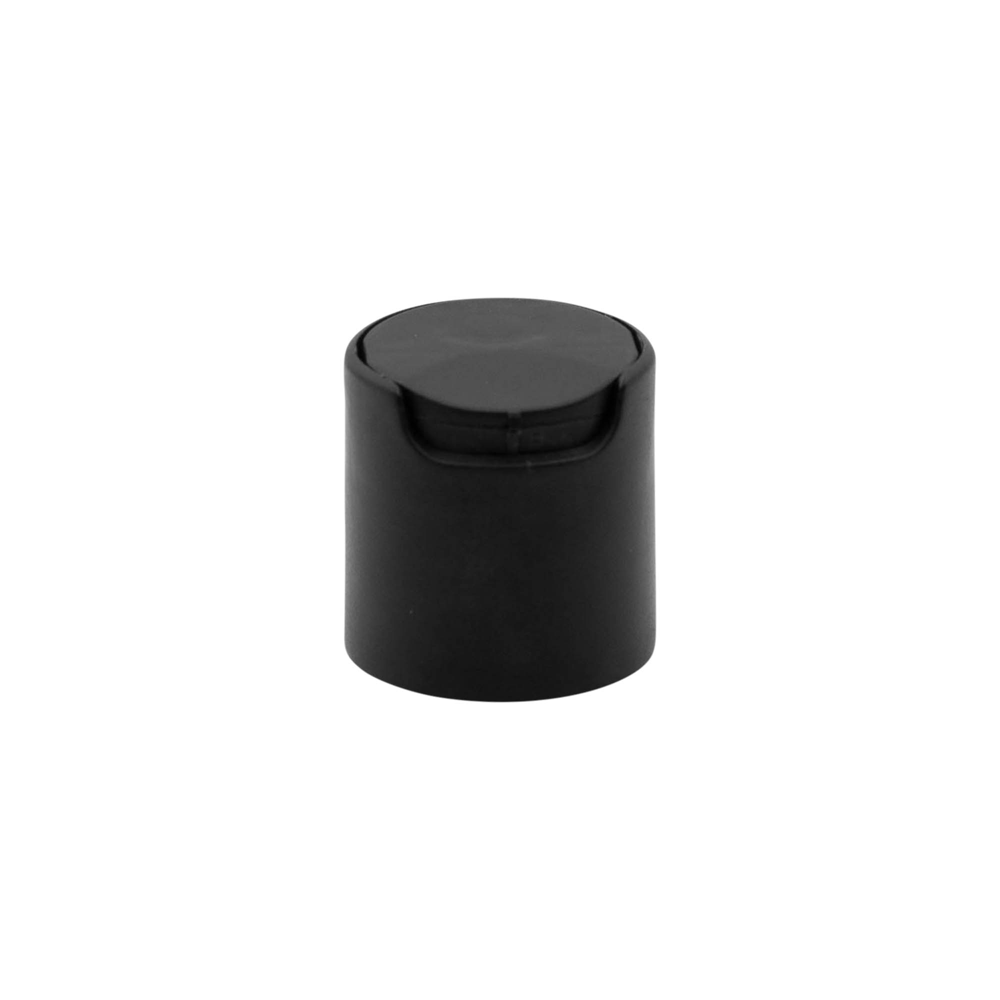 Skrūvējams vāciņš Disc Top, PP plastmasa, melns, priekš atveres: 24/410