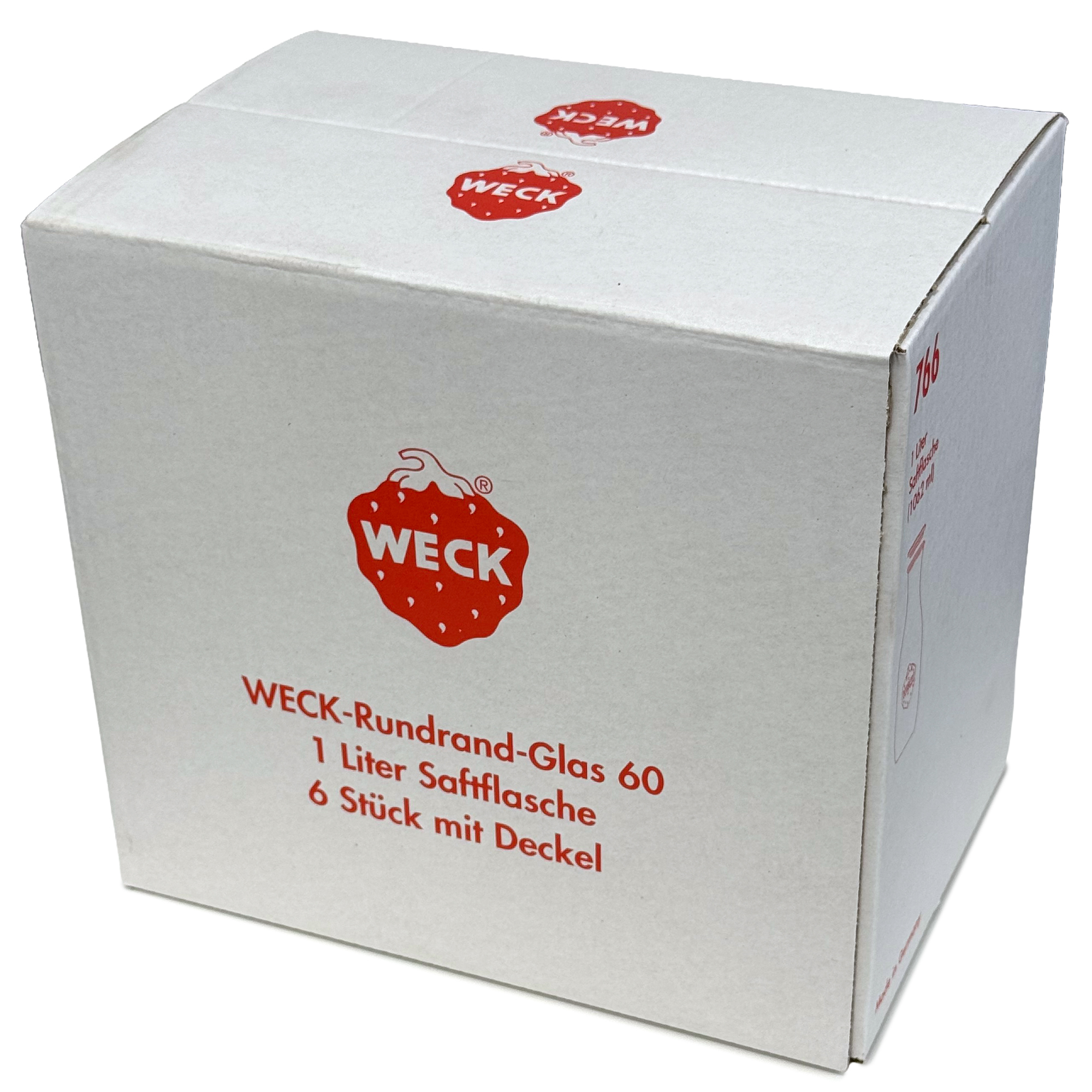 6x 1000 ml WECK-sulās pudele ar stikla vāciņu RR 60