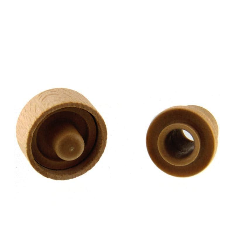 Pudeles korķis ar dozēšanas atveri 19 mm, plastmasas/koka, krāsains, aizdarei: korķis