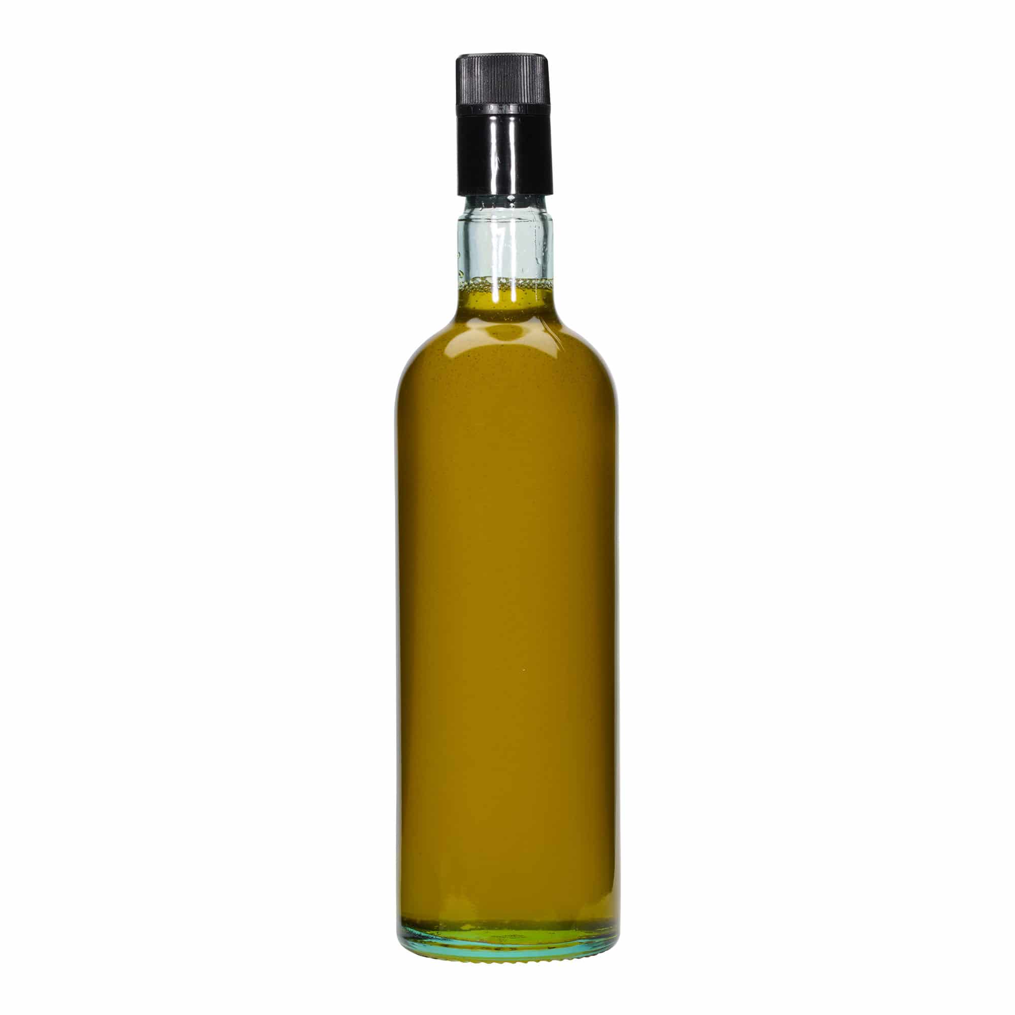 750 ml etiķa/eļļas pudele 'Willy New', stikla, gaiši zaļa, aizdare: DOP