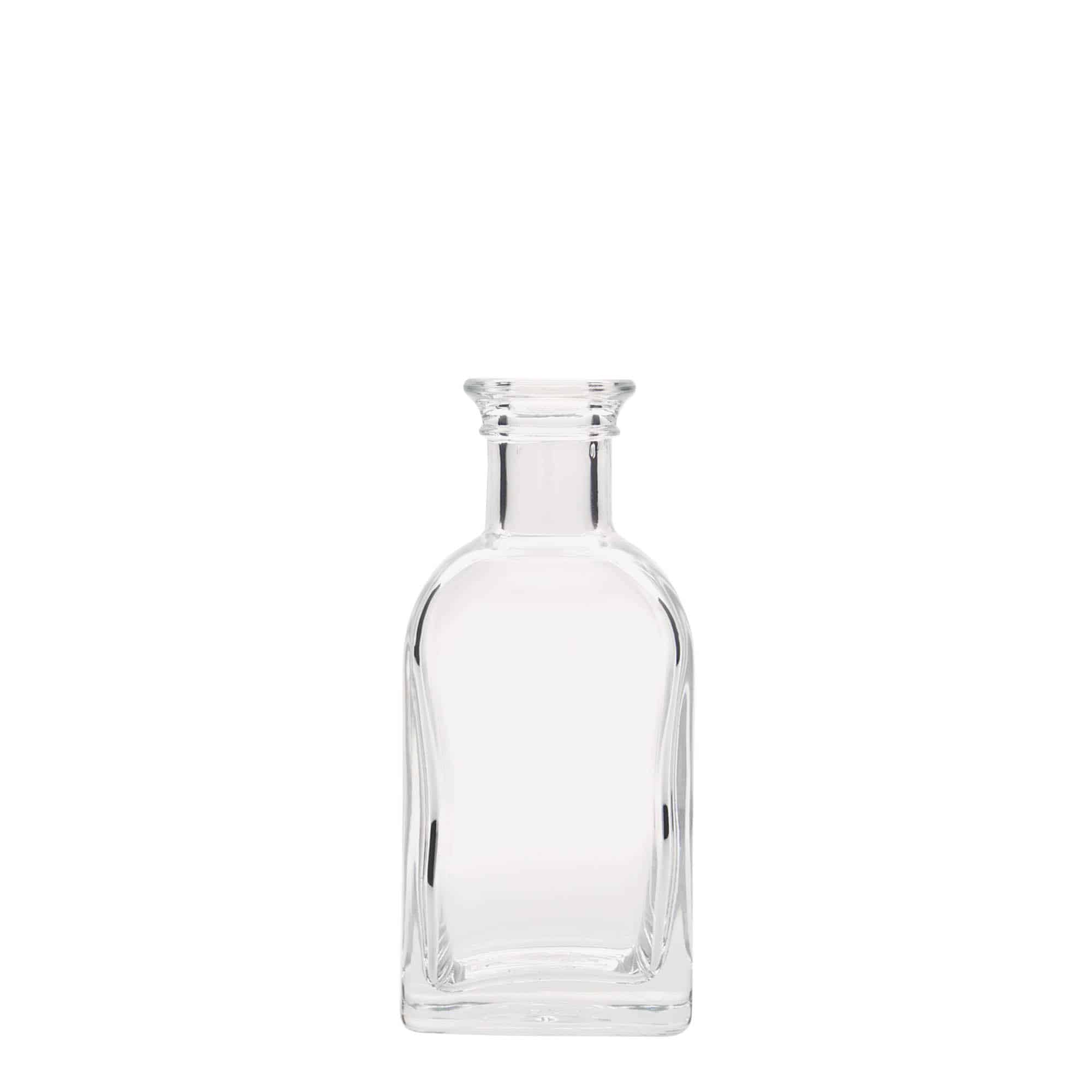 100 ml stikla pudele, farmācijas, 'Carré', kvadrātiska, aizdare: korķis 100 ml stikla pudele, farmācijas, 'Carré', kvadrātiska, aizdare: korķis