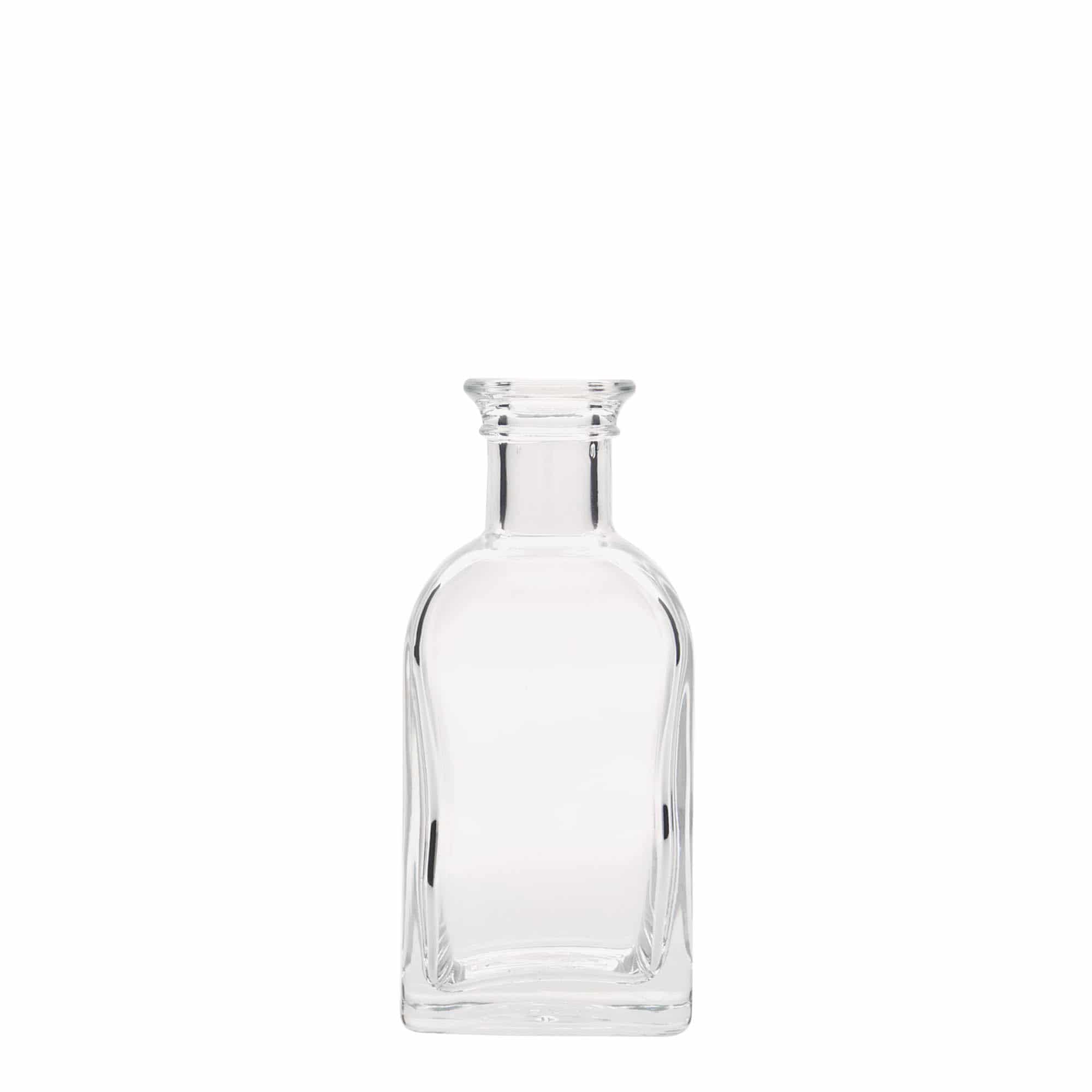 100 ml stikla pudele Apotheker Carré, kvadrātveida, atvere: korķis