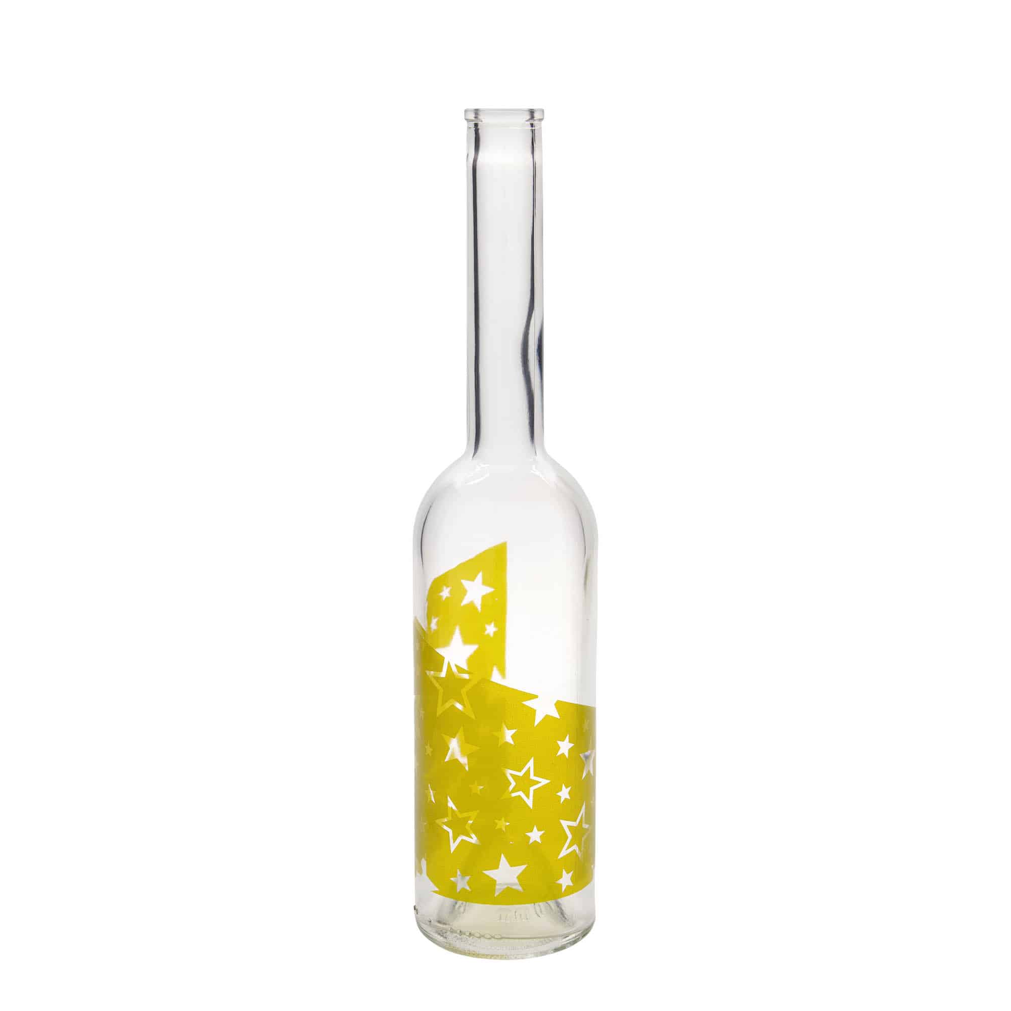 500 ml stikla pudele 'Opera', motīvs: zelta zvaigznes, atvere: korķis