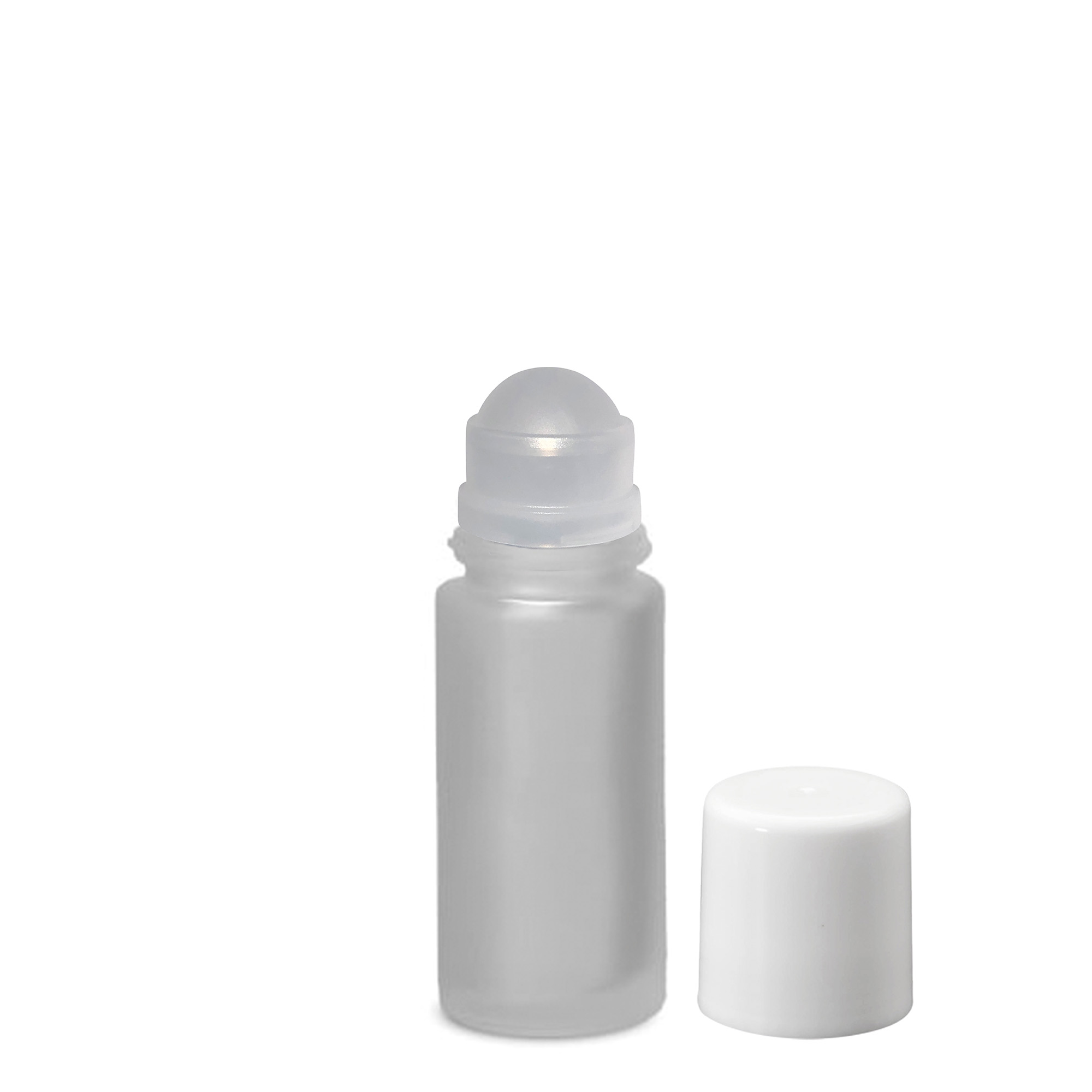 50 ml roll-on pudele, stikls, matēts, atvere: skrūvējams aizvērums 50 ml roll-on pudele, stikls, matēts, atvere: skrūvējams aizvērums