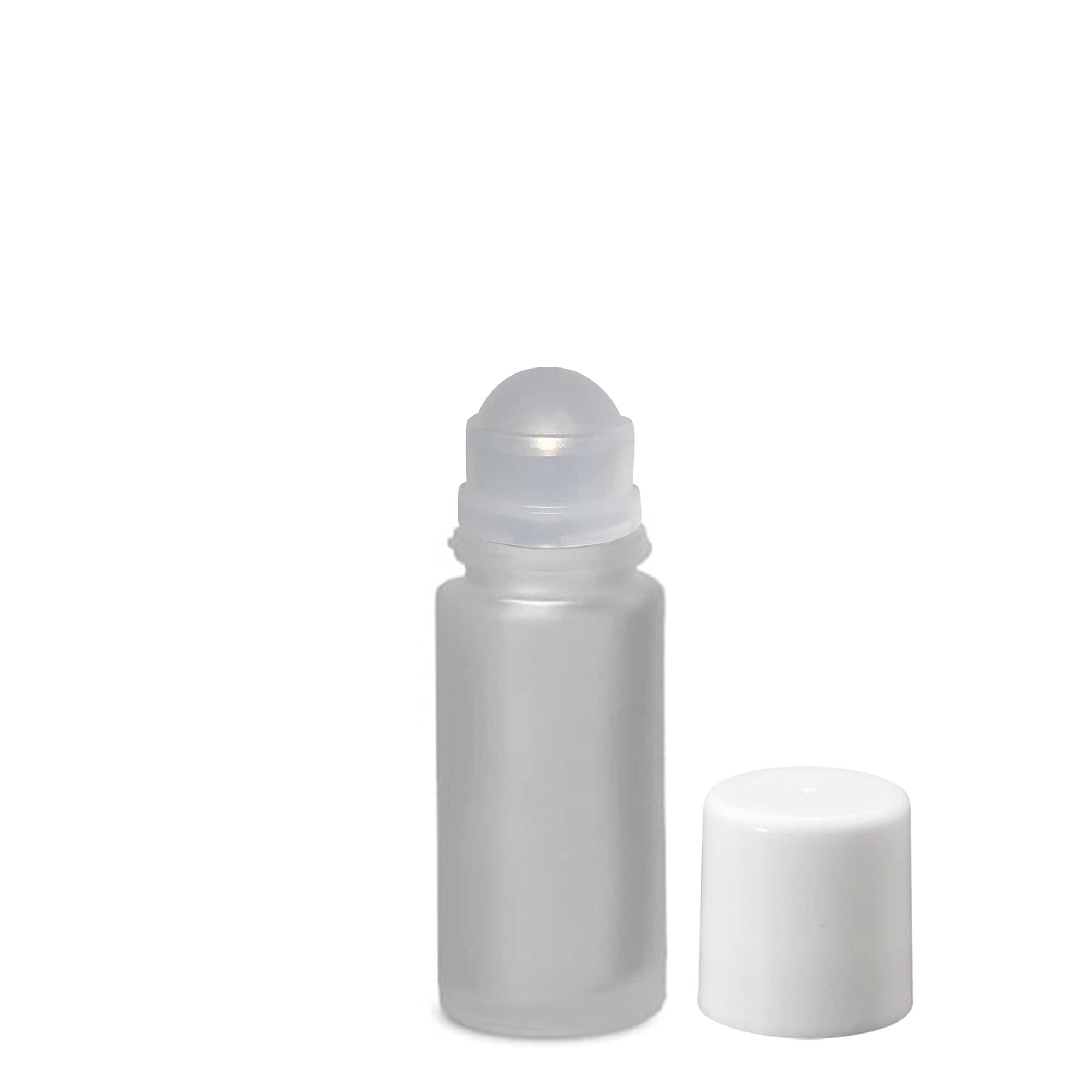50 ml roll-on pudele, stikls, matēts, atvere: skrūvējams aizvērums