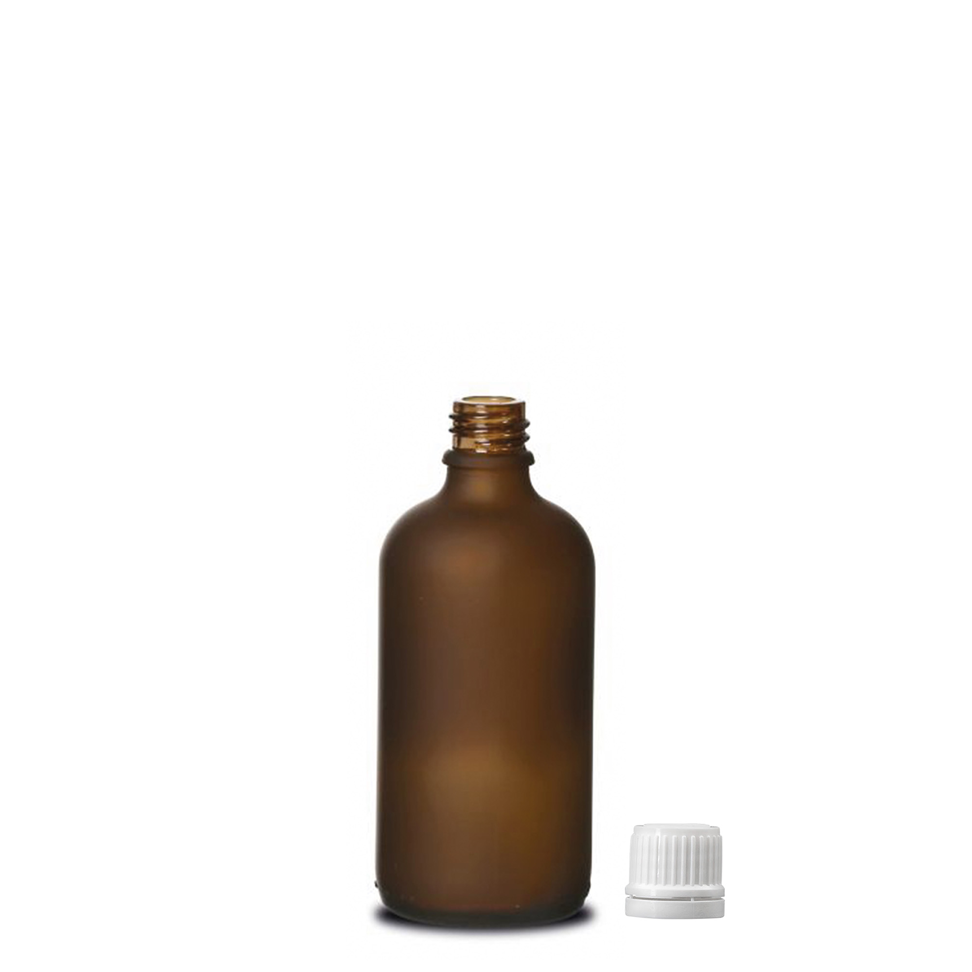 100 ml medicīnas pudele, stikls, brūns matēts, atvere: DIN 18 100 ml medicīnas pudele, stikls, brūns matēts, atvere: DIN 18