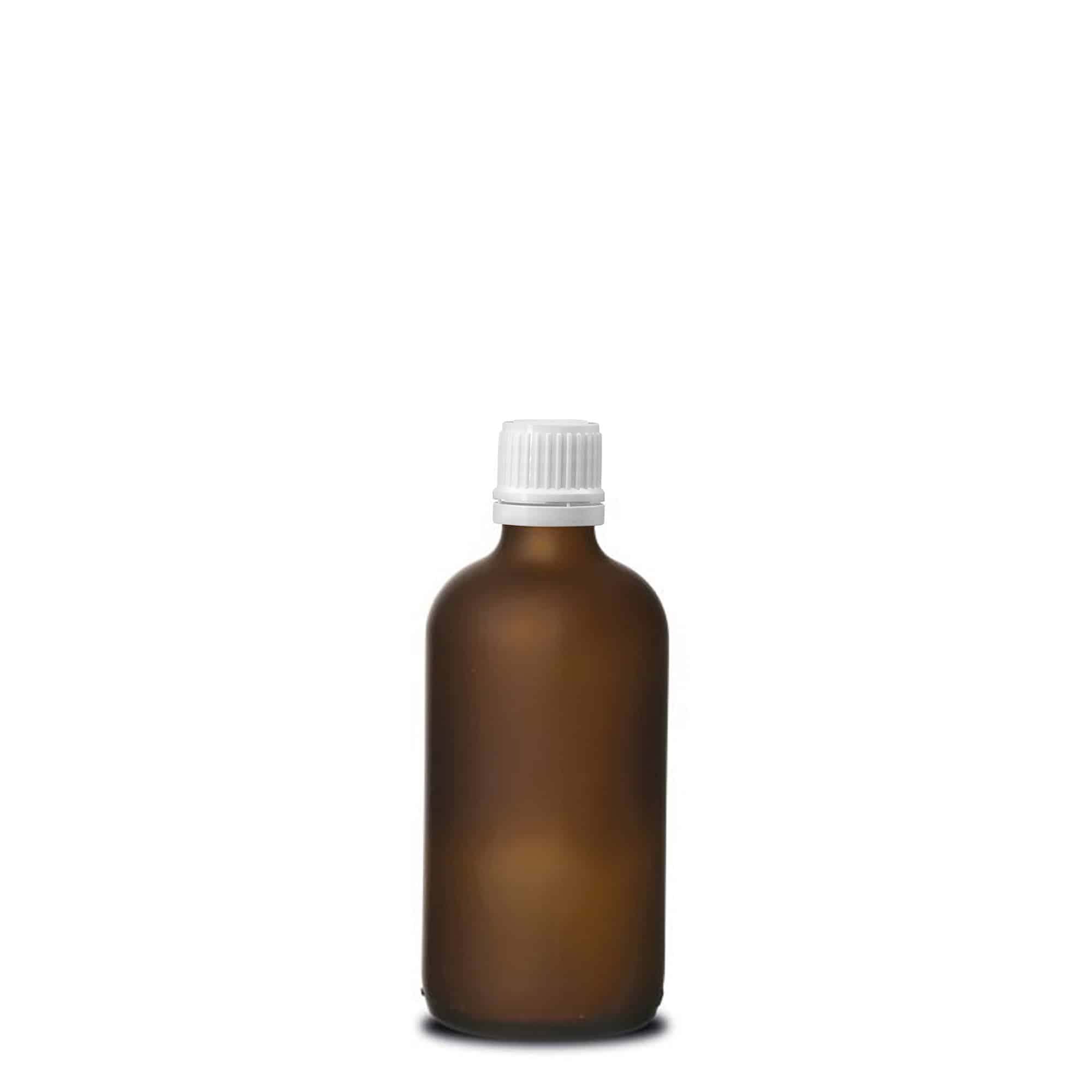 100 ml medicīnas pudele, stikls, brūns matēts, atvere: DIN 18