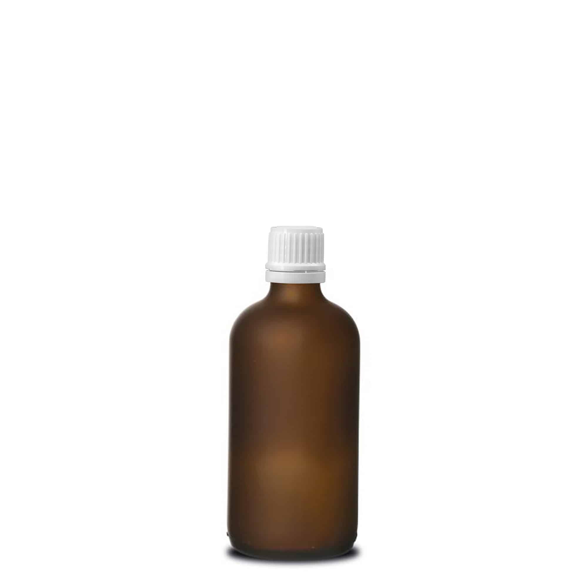 100 ml medicīnas pudele, stikls, brūns matēts, atvere: DIN 18