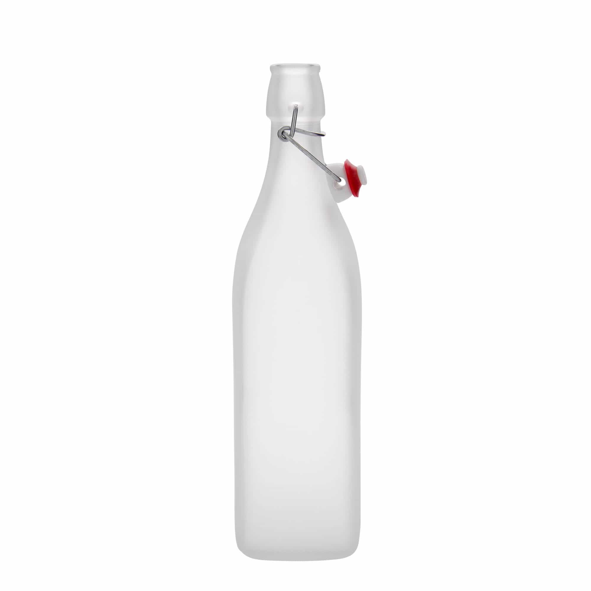 1.000 ml stikla pudele 'Swing, kvadrātveida, matēta, atvere: aizbāžņa aizdare 1.000 ml stikla pudele 'Swing, kvadrātveida, matēta, atvere: aizbāžņa aizdare