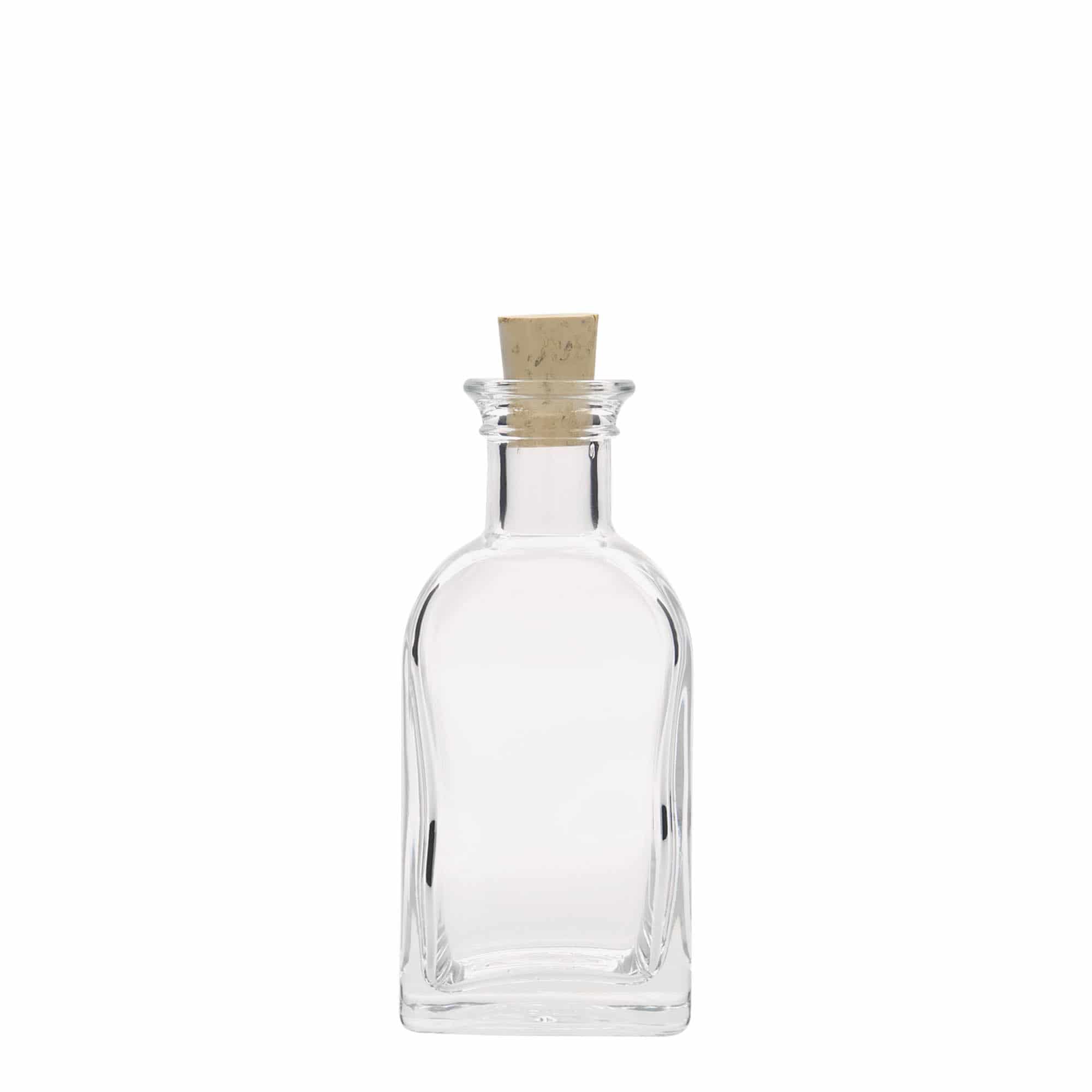 100 ml stikla pudele Apotheker Carré, kvadrātveida, atvere: korķis