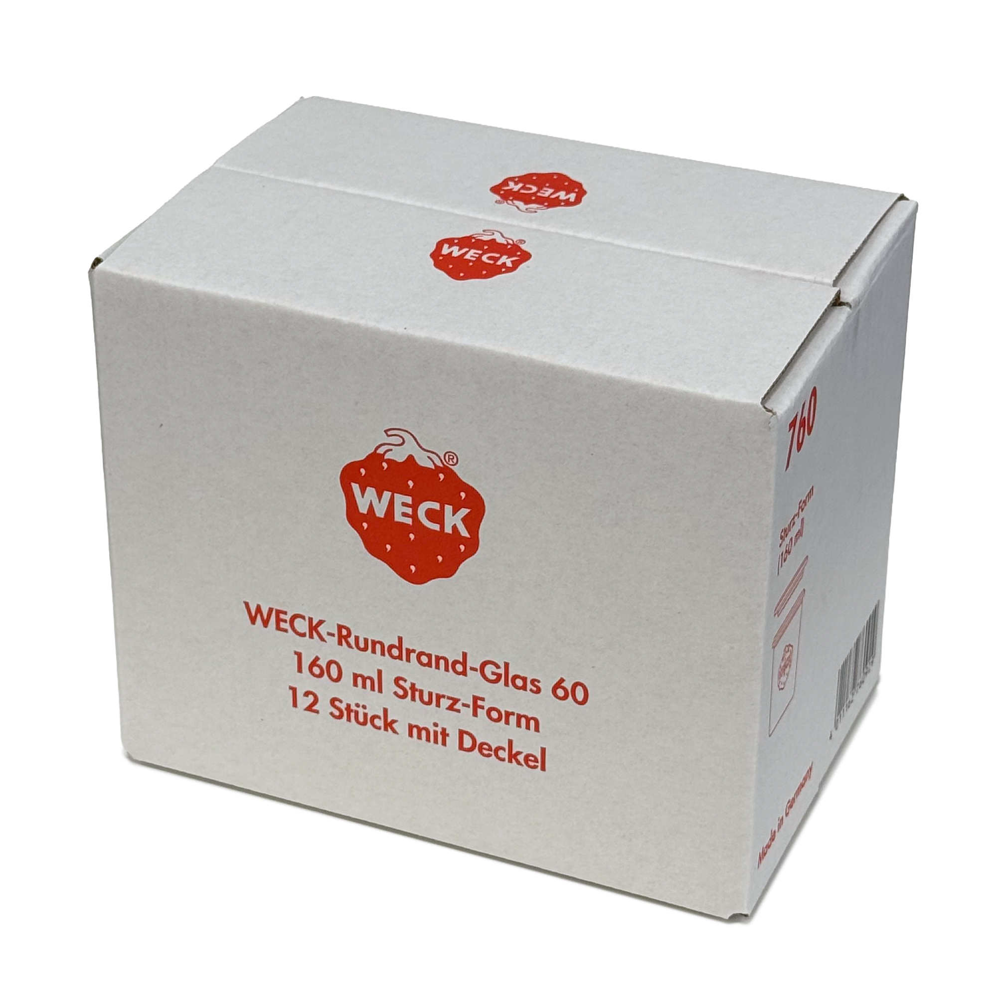12x 160 ml WECK krituma burka ar stikla vāciņu RR 60