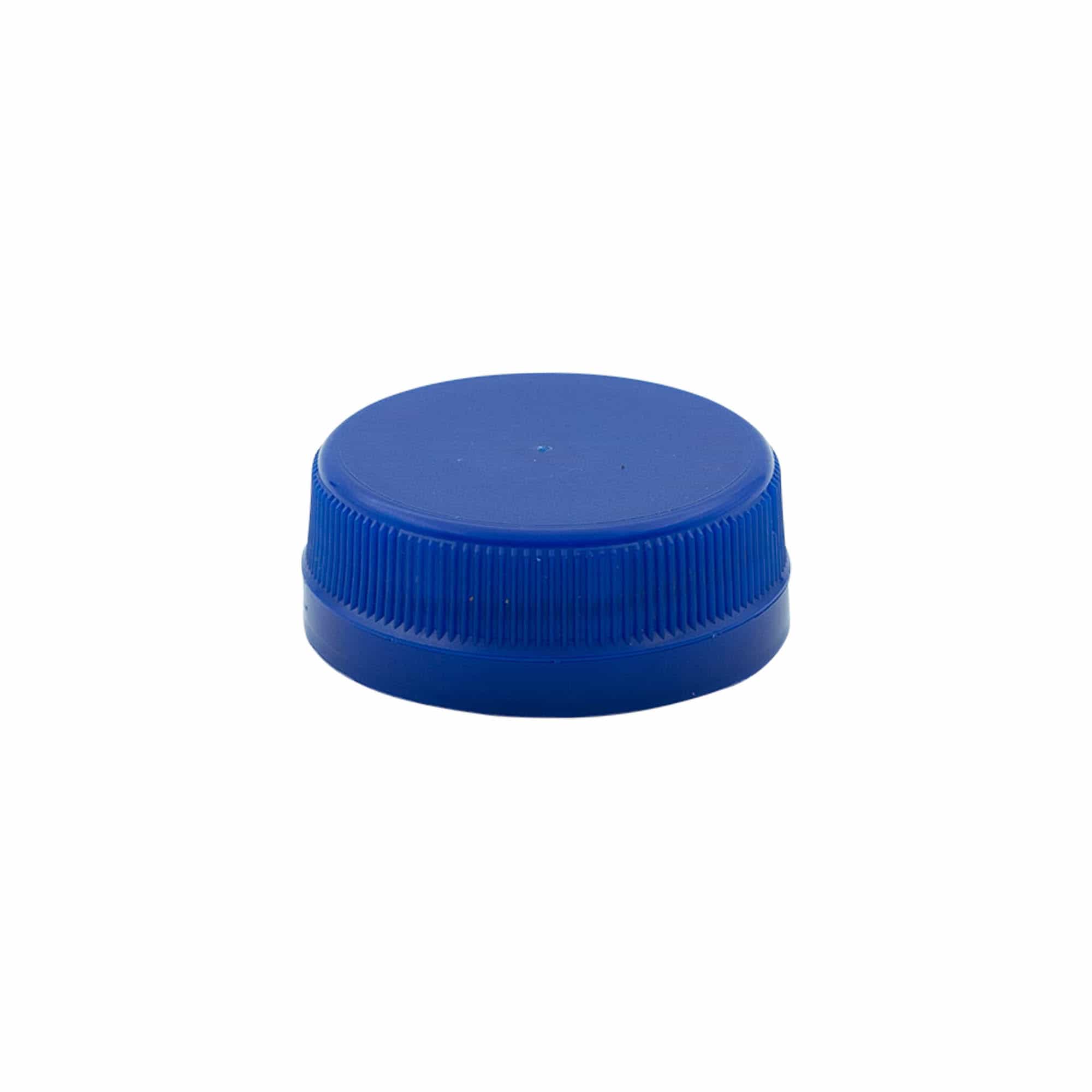 Skrūvējams aizvars ar divu vītņu sākumu, PE plastmasa, zils, priekš atveres: PET 38 mm