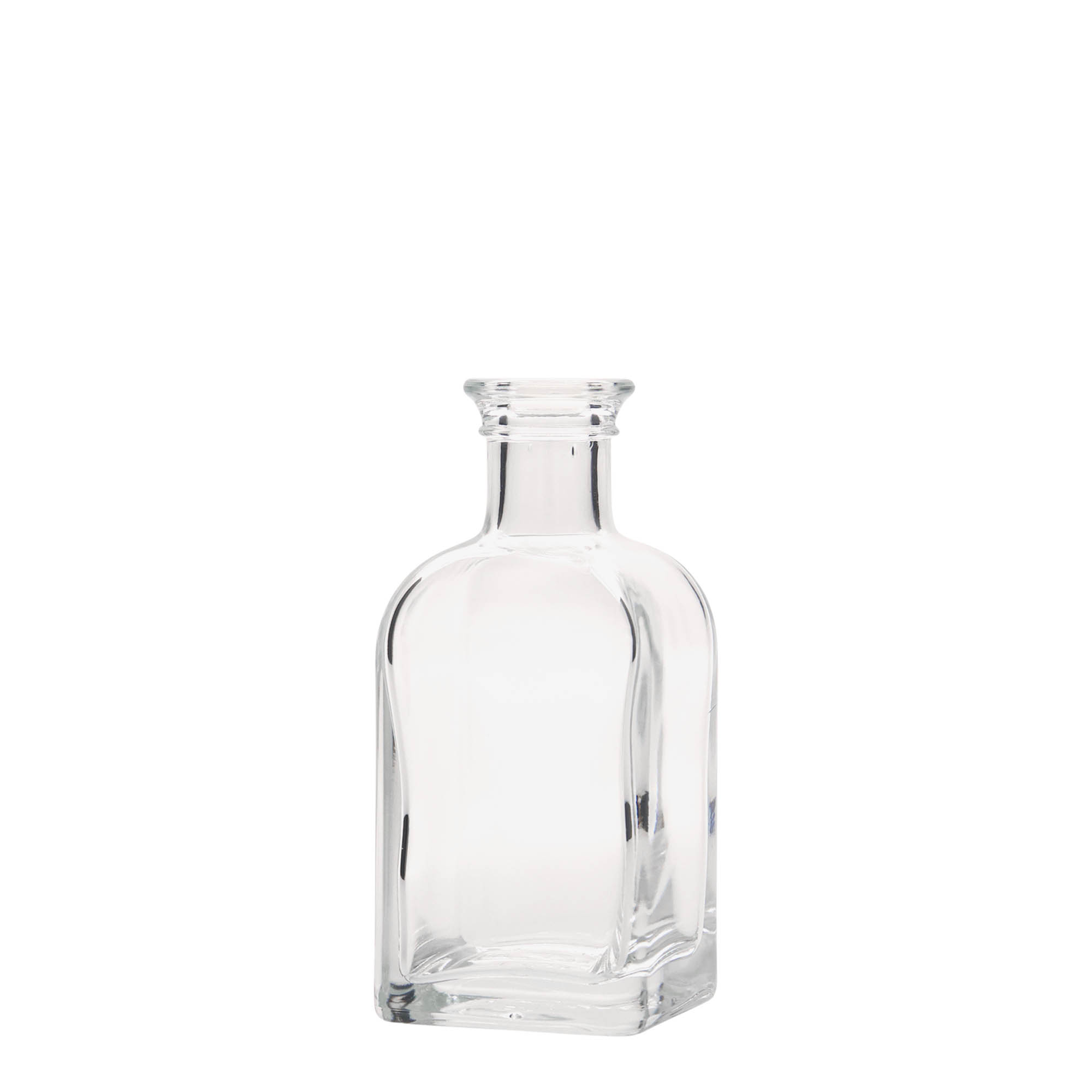 100 ml stikla pudele Apotheker Carré, kvadrātveida, atvere: korķis