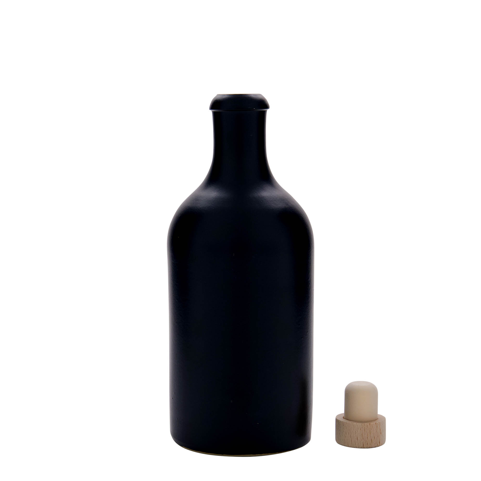 500 ml māla krūze, ķieģeļkeramika, melna, atvere: korķis
