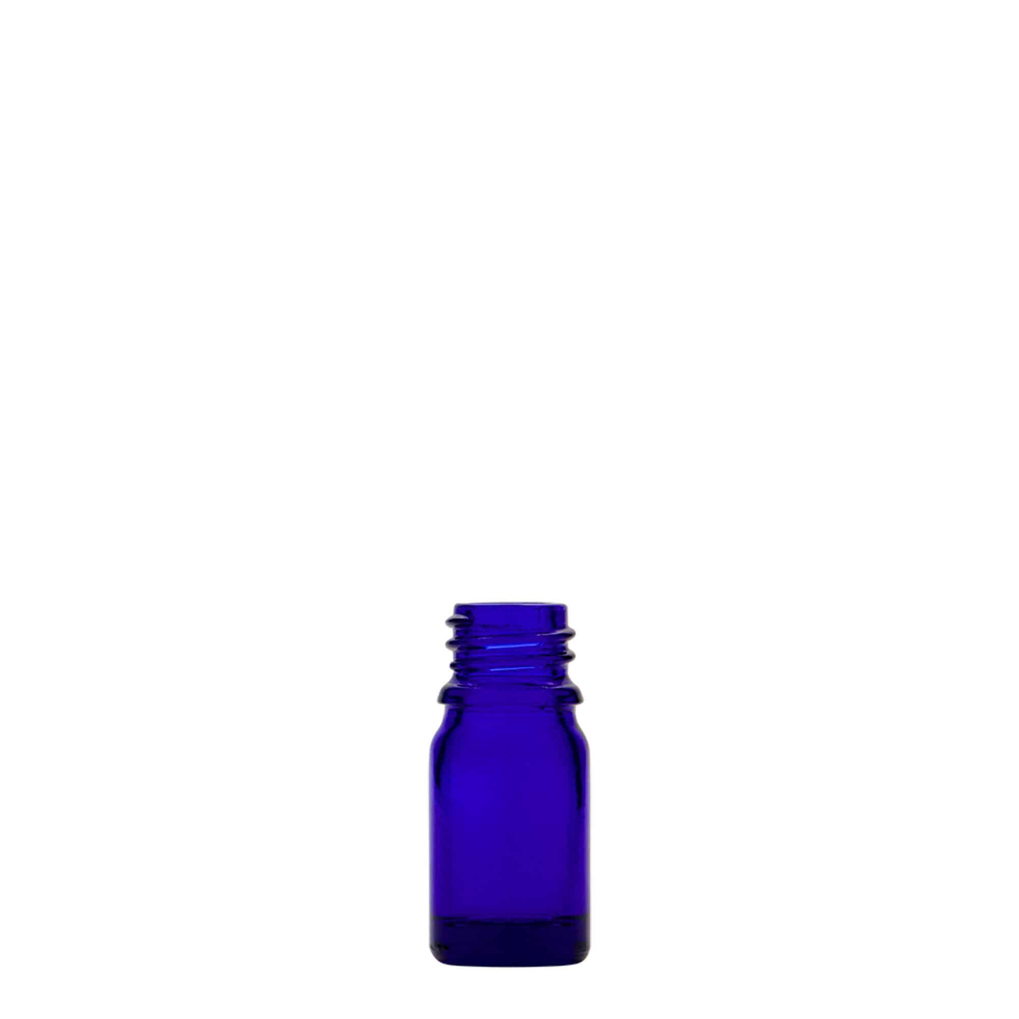 5 ml zāļu pudelīte, stikla, karaliski zila, aizdare: DIN 18 5 ml zāļu pudelīte, stikla, karaliski zila, aizdare: DIN 18