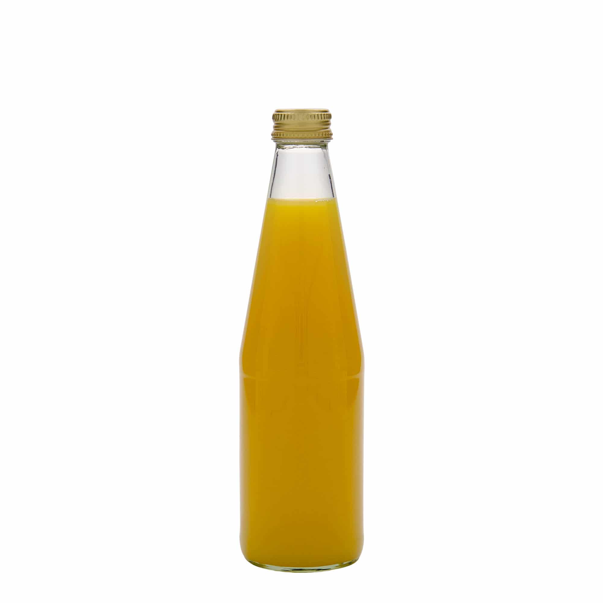 330 ml universāla pudele burkāna formā, stikla, aizdare: PP 28