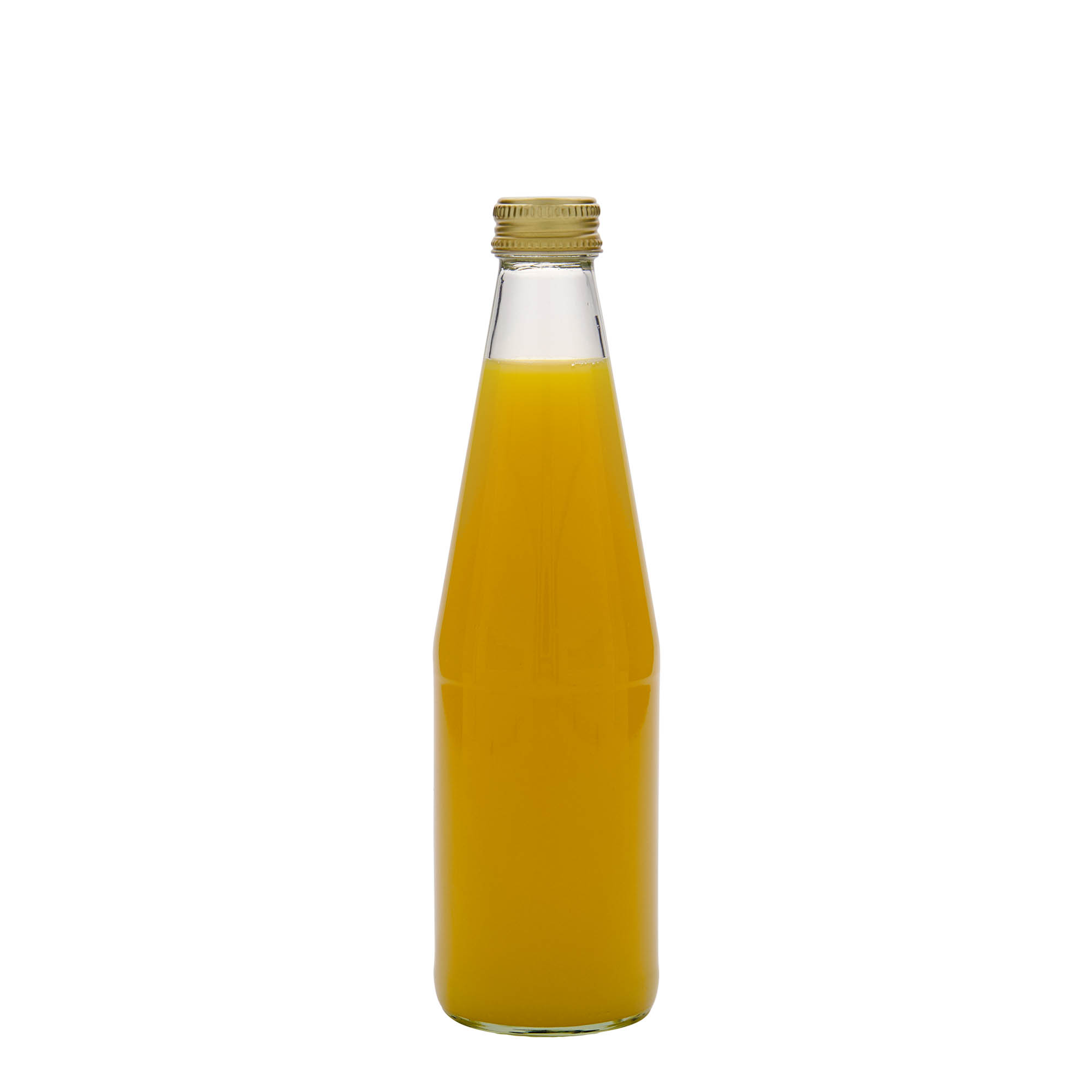 330 ml universāla pudele burkānu formā, stikls, atvere: PP 28 330 ml universāla pudele burkānu formā, stikls, atvere: PP 28