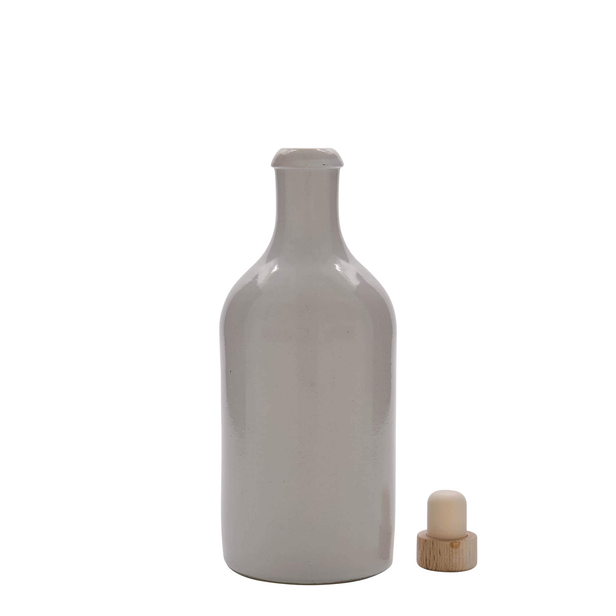 500 ml māla krūze, akmens trauks, balta, atvere: korķis