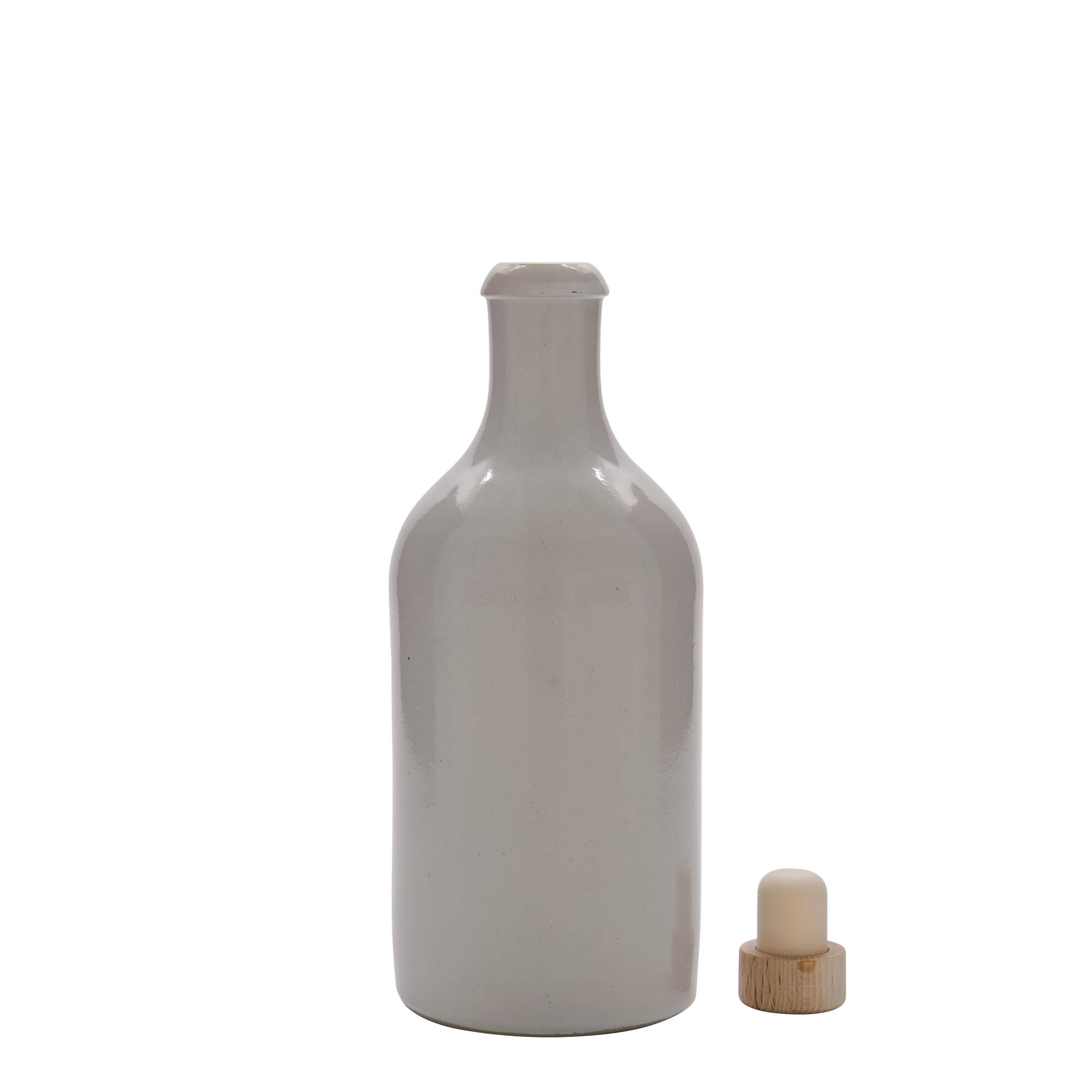 500 ml māla krūze, akmens trauks, balta, atvere: korķis 500 ml māla krūze, akmens trauks, balta, atvere: korķis