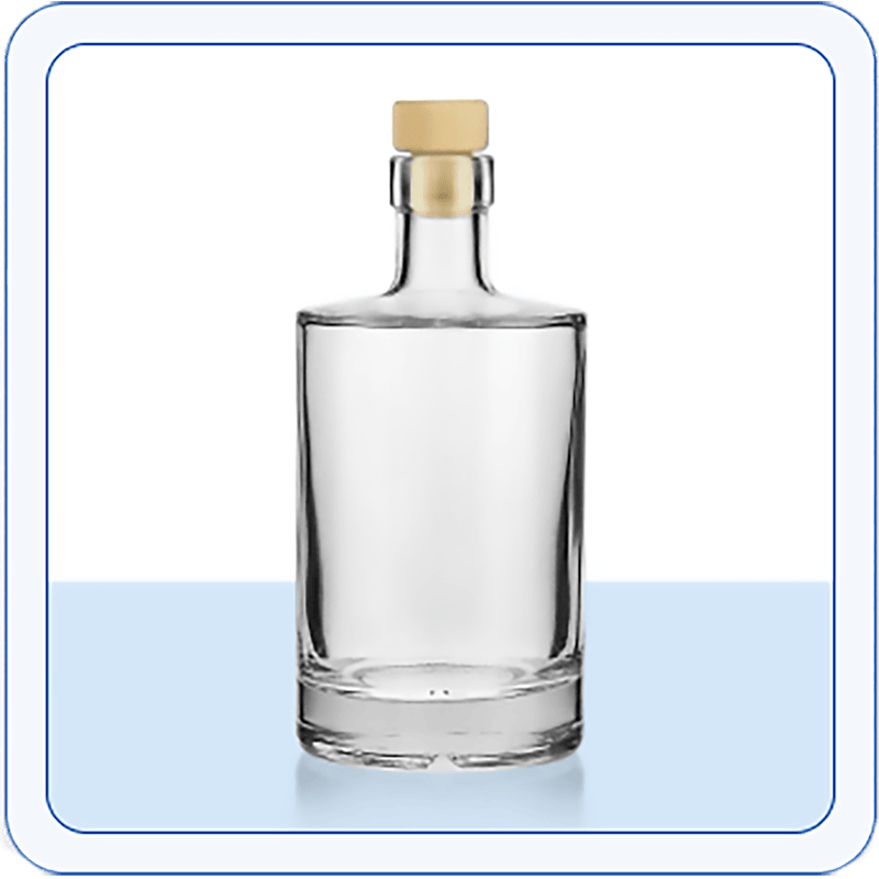 Korķa stikla pudele ar tilpumu 500 ml uz balta fona