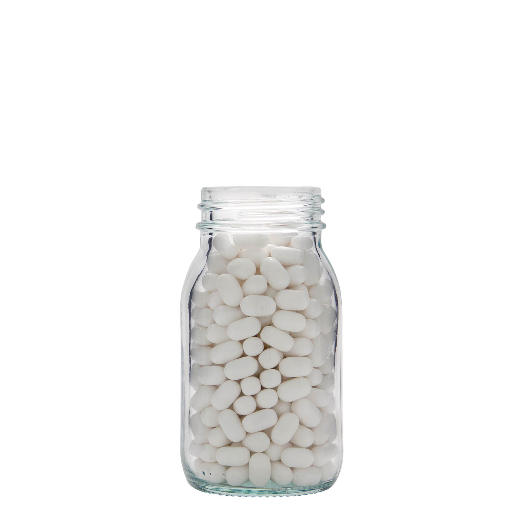 150 ml plata kakla stikla burka, atvere: DIN 45