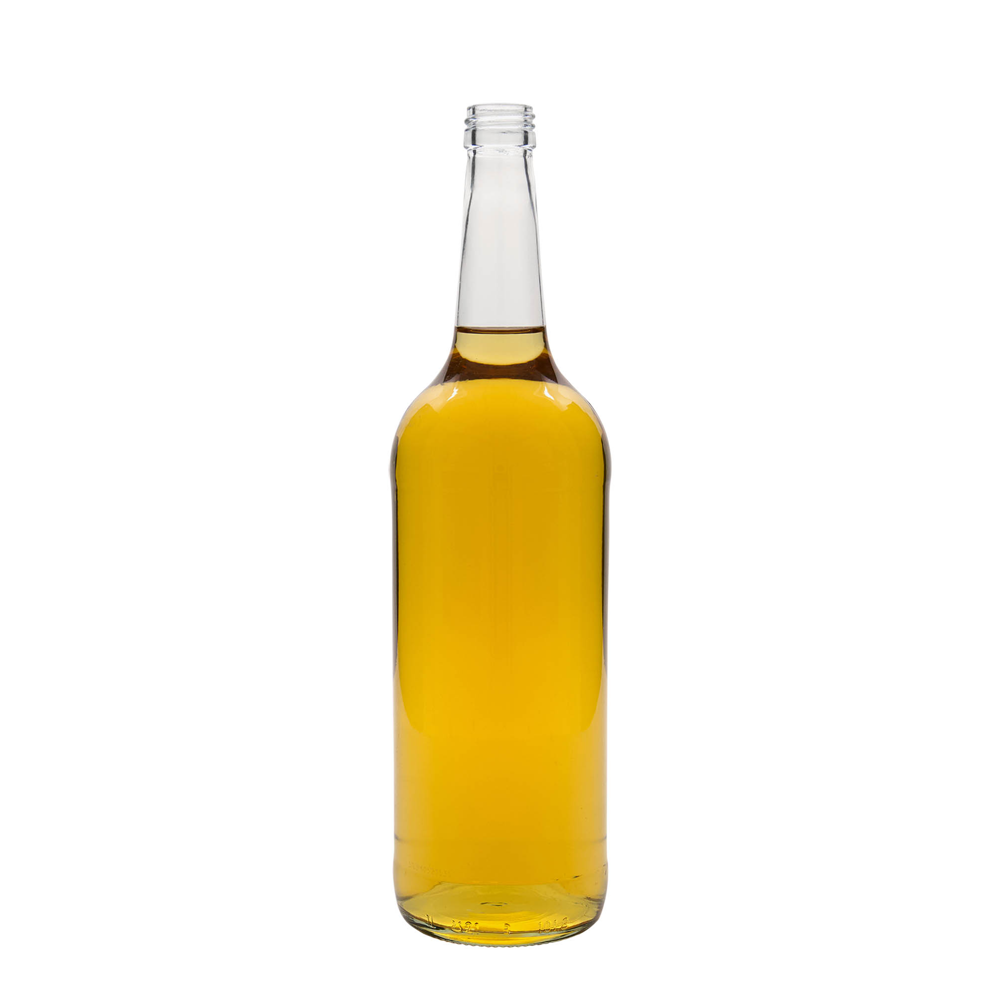 1.000 ml stikla pudele ar taisnu kaklu, atvere: PP 28
