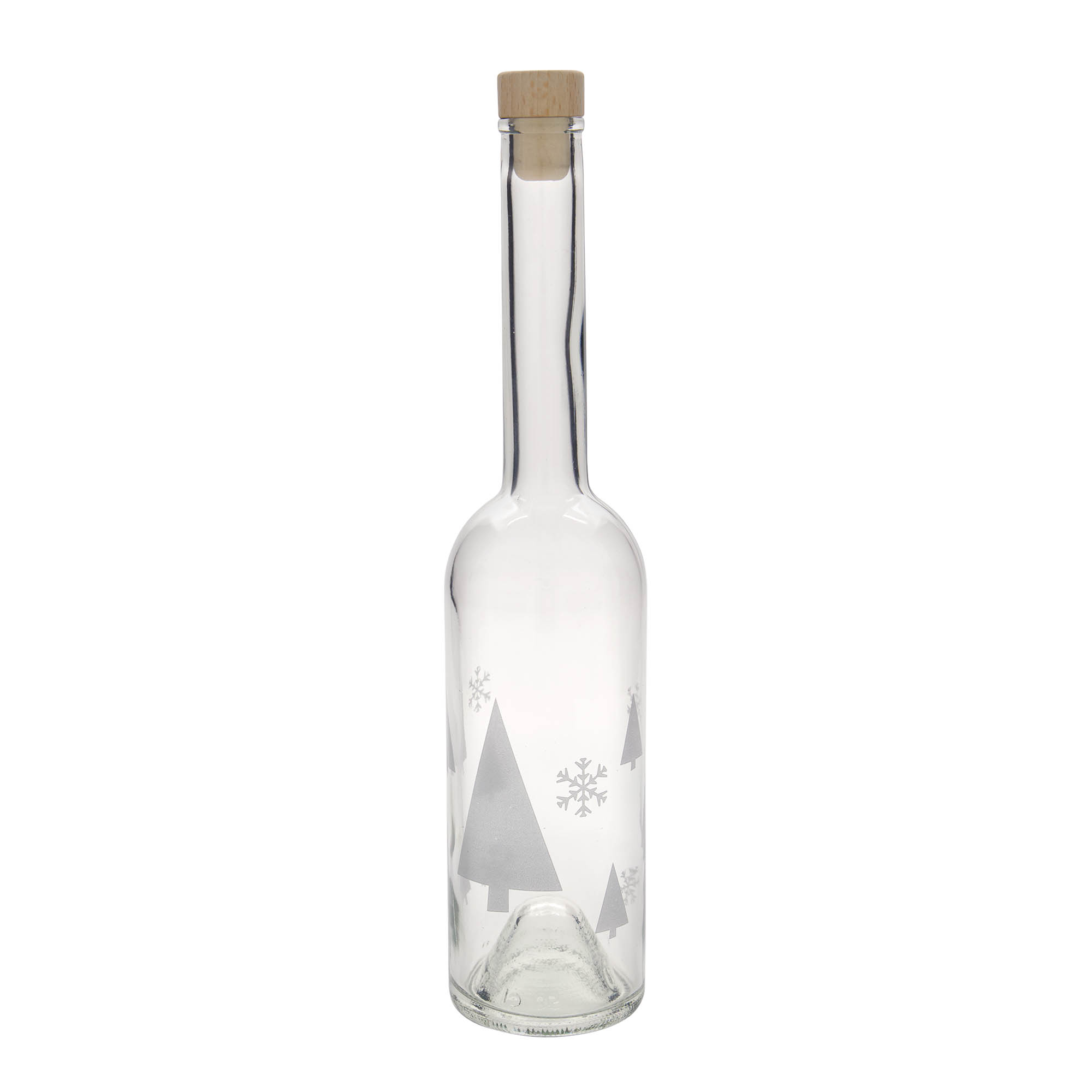 500 ml stikla pudele 'Opera', motīvs: sniegpārslas, atvere: korķis 500 ml stikla pudele 'Opera', motīvs: sniegpārslas, atvere: korķis