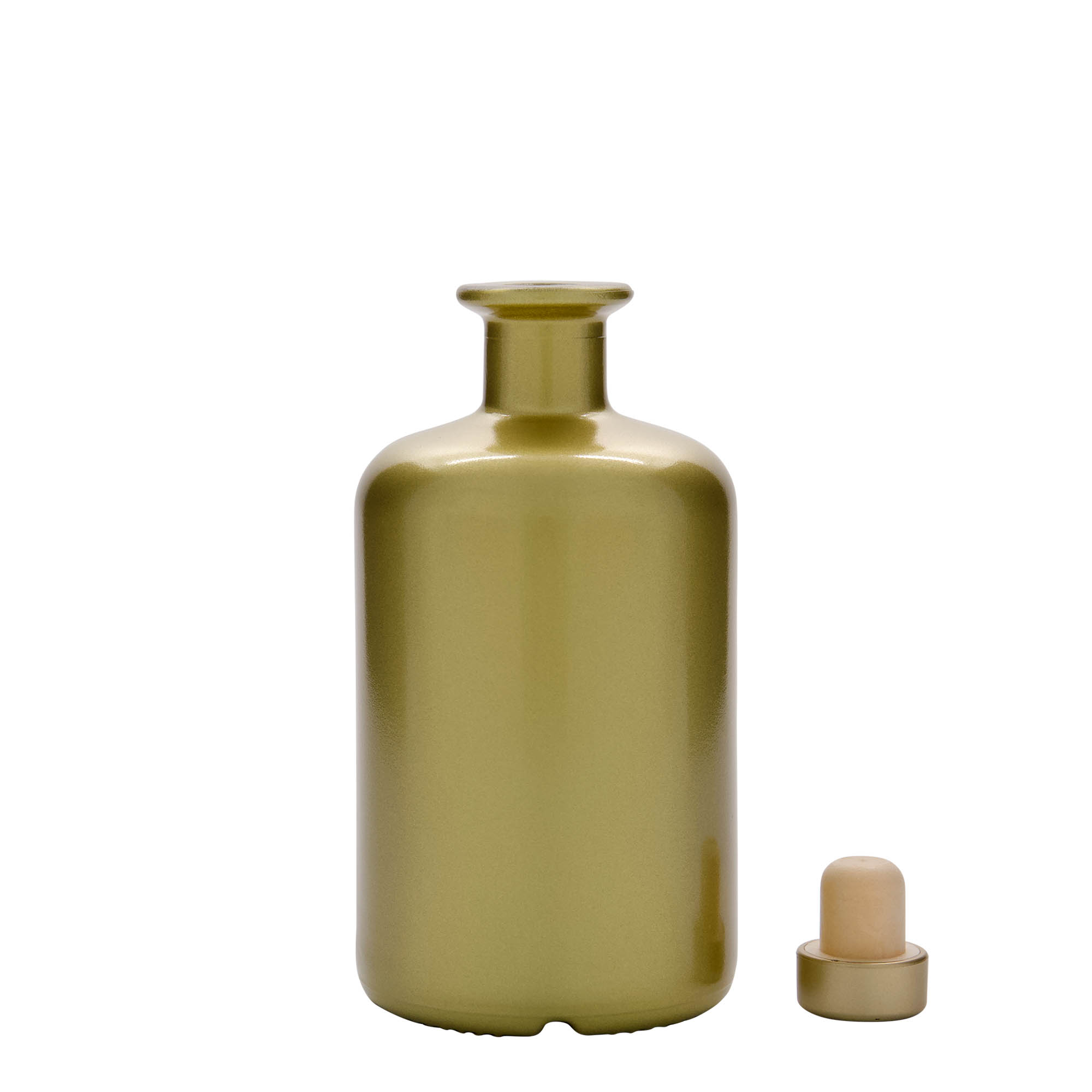 500 ml stikla pudele aptiekāram, zelta, atvere: korķis 500 ml stikla pudele aptiekāram, zelta, atvere: korķis