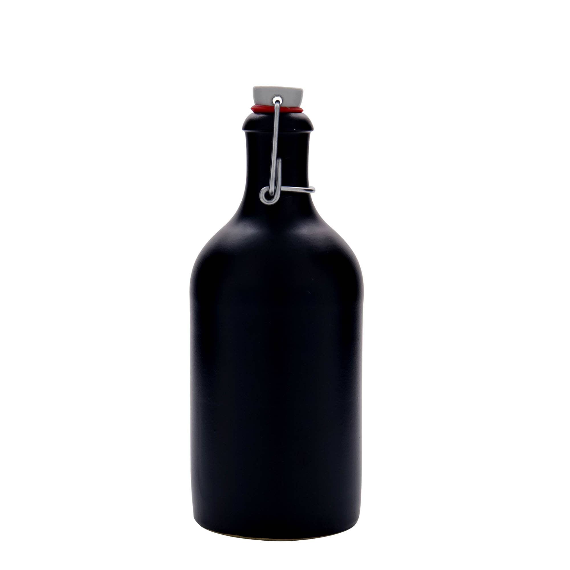 500 ml māla krūze, akmens trauks, melna, atvere: aizvēršanas ar skavu