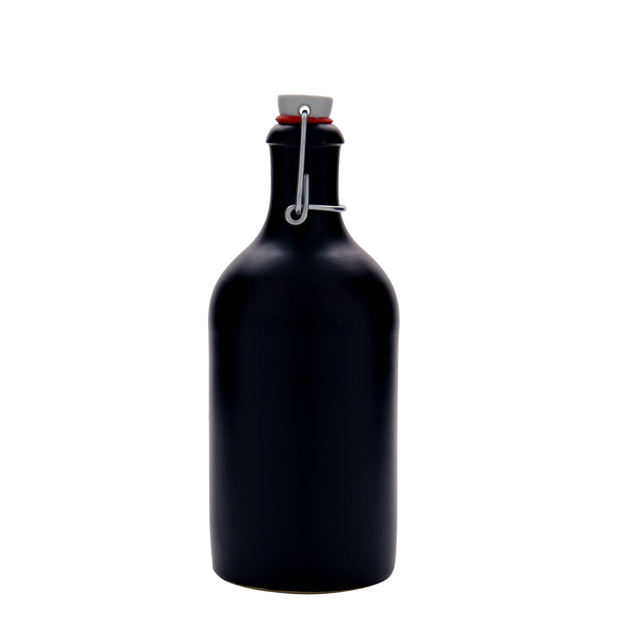 500 ml māla krūze, akmens trauks, melna, atvere: aizvēršanas ar skavu