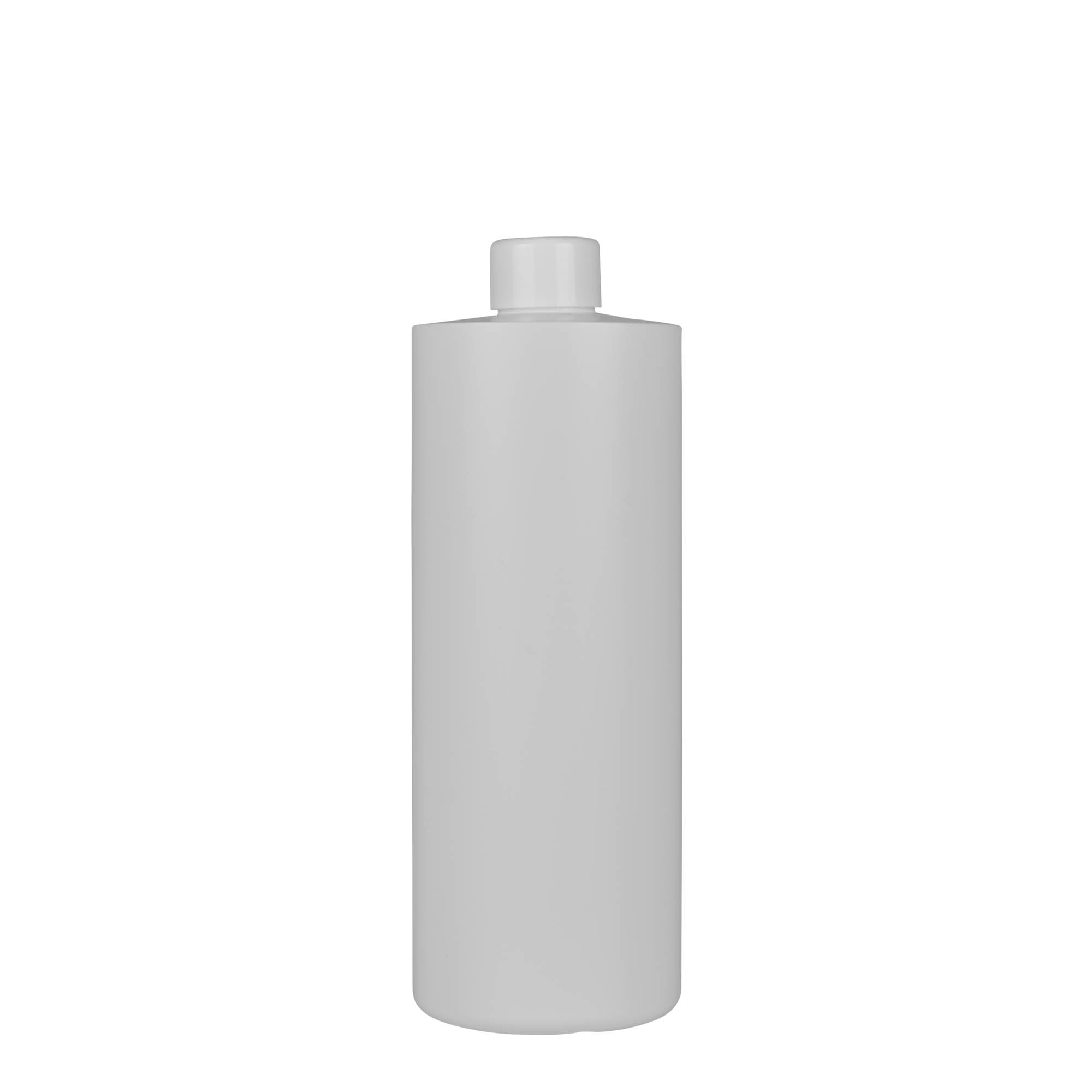 500 ml plastmasas pudele 'Pipe', zaļa HDPE, balta, atvere: 24/410
