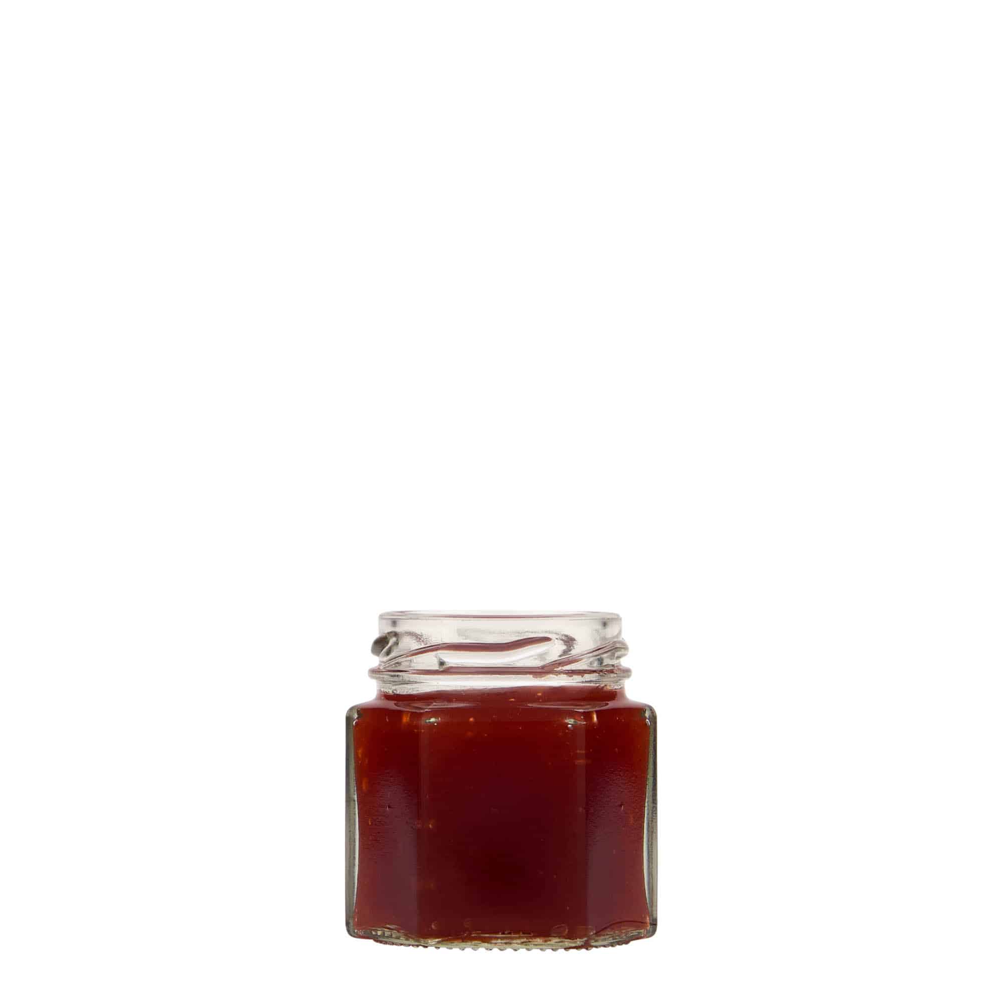 47 ml sešstūra stikla burka, atvere: Twist-Off (TO 43)