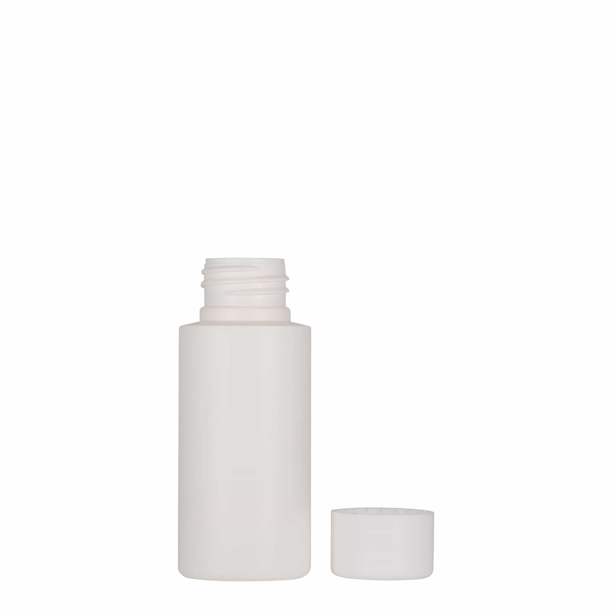 50 ml plastmasas pudele 'Pipe', HDPE, balta, atvere: 24/410