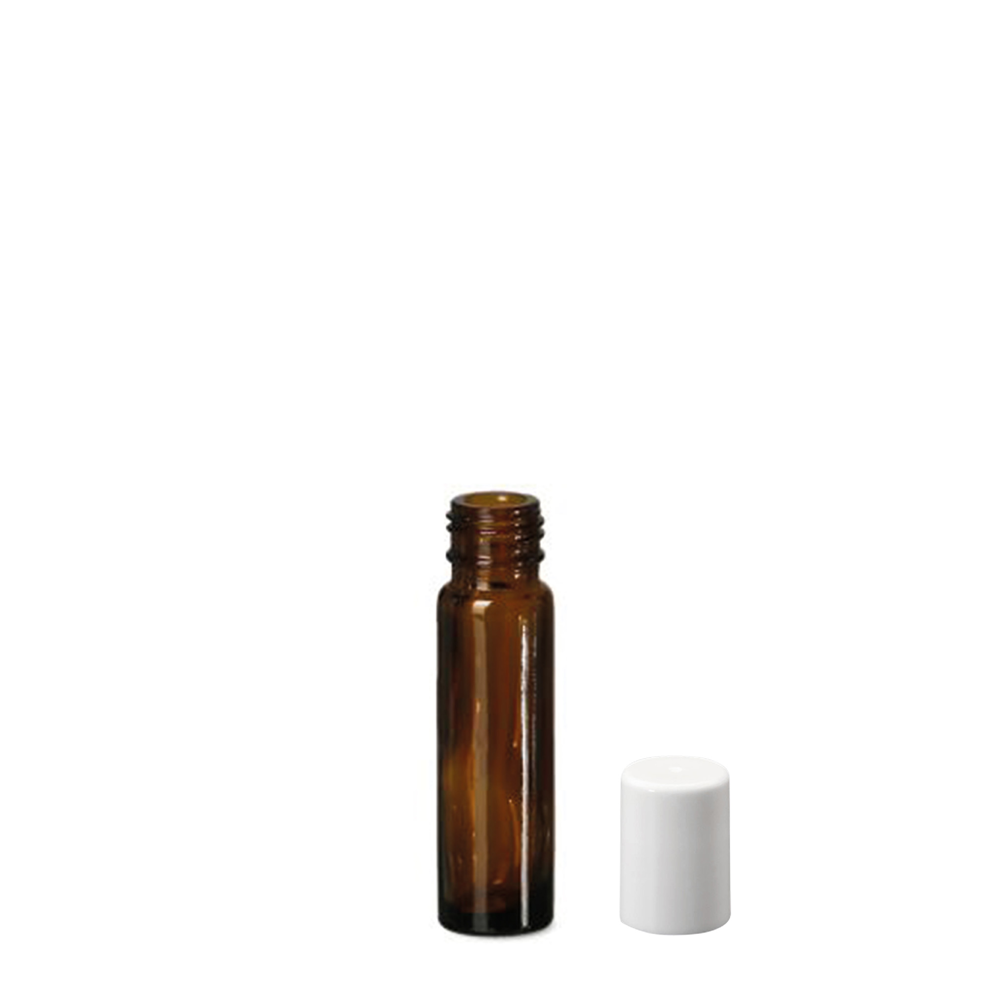10 ml roll-on pudele, stikls, brūna, atvere: skrūvējams aizvērējs