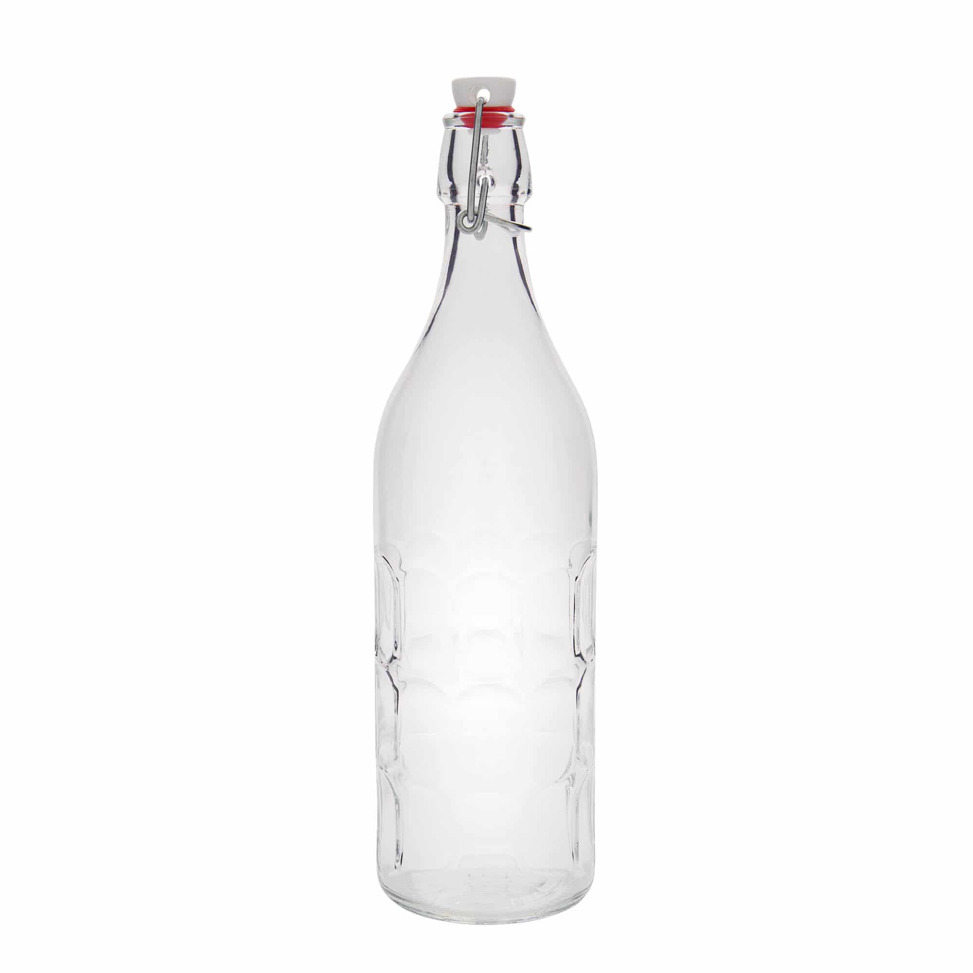 1000 ml stikla pudele, 'Moresca', aizdare: korķis ar skavu 1000 ml stikla pudele, 'Moresca', aizdare: korķis ar skavu