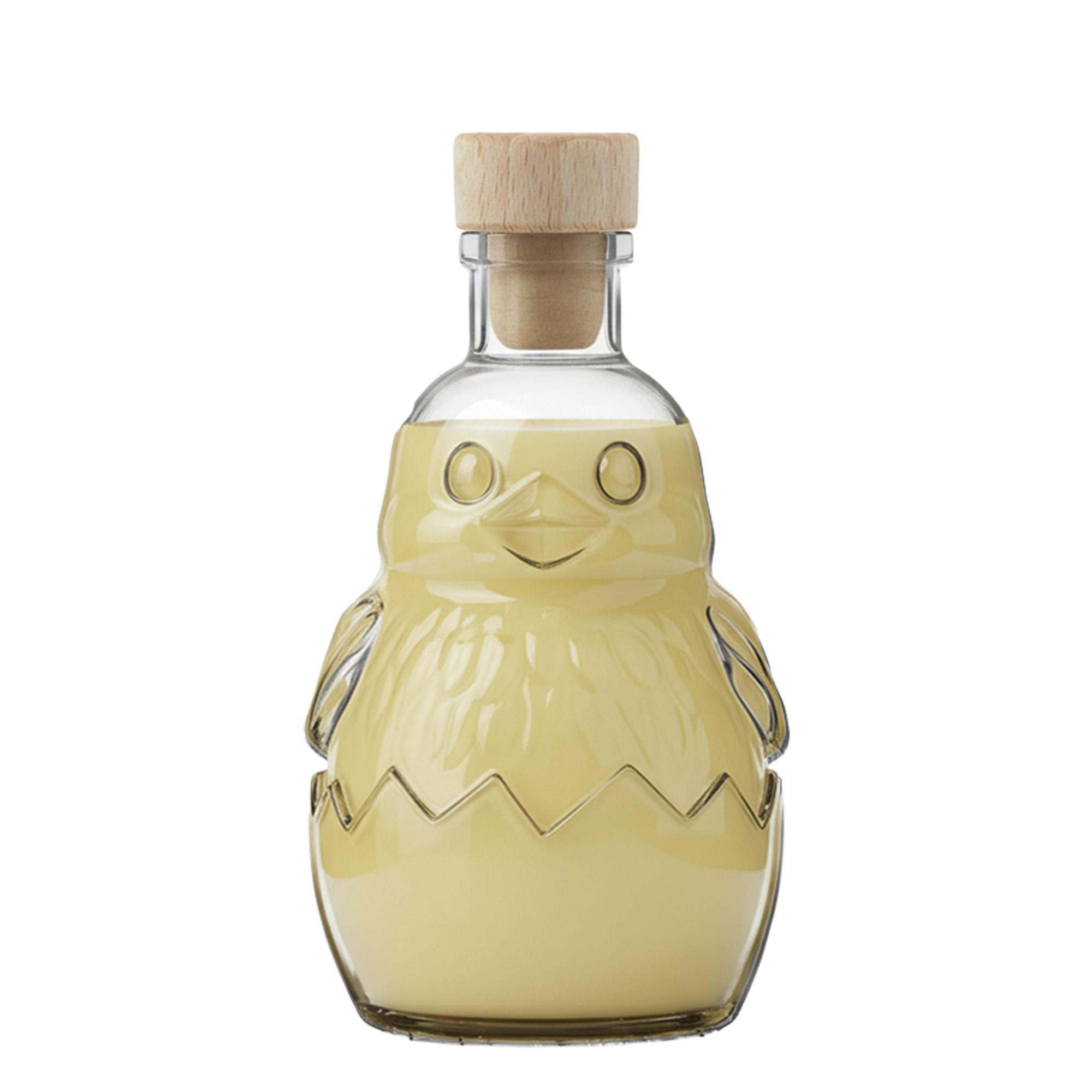 200 ml stikla pudele 'Küken', atvere: korķis