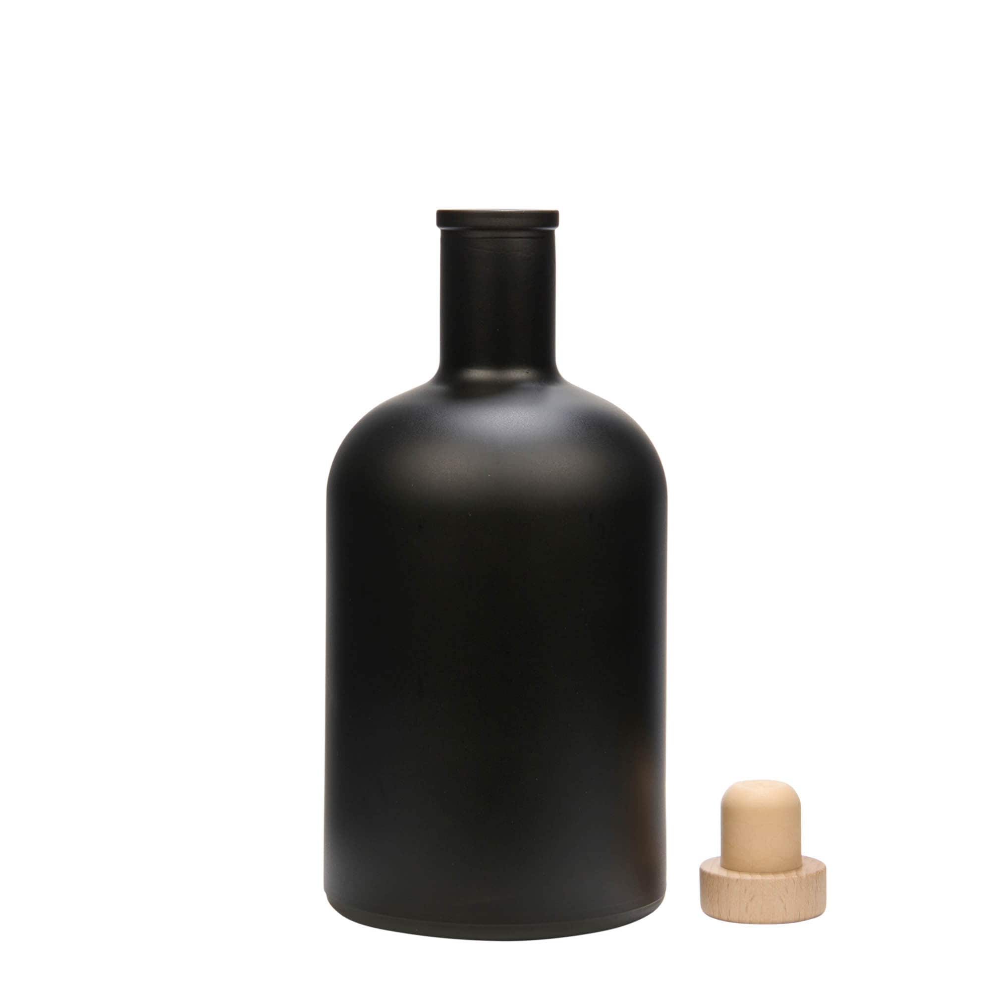 700 ml stikla pudele 'Gerardino', melna, atvere: korķis